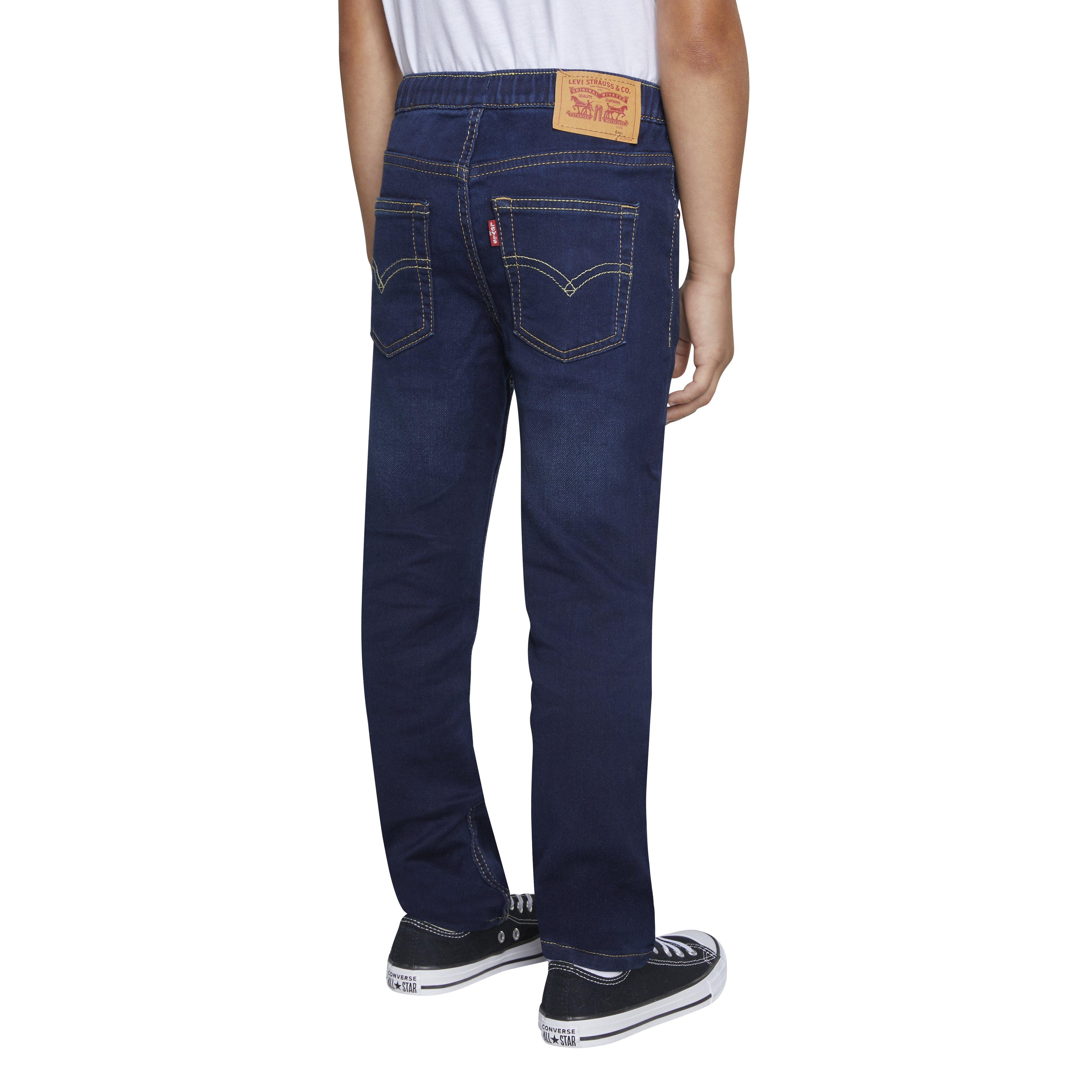 Levi's Little Boys' Skinny Fit Dark Blue Wash Pull On Jeans - DARK BLUE Thumbnail View 2