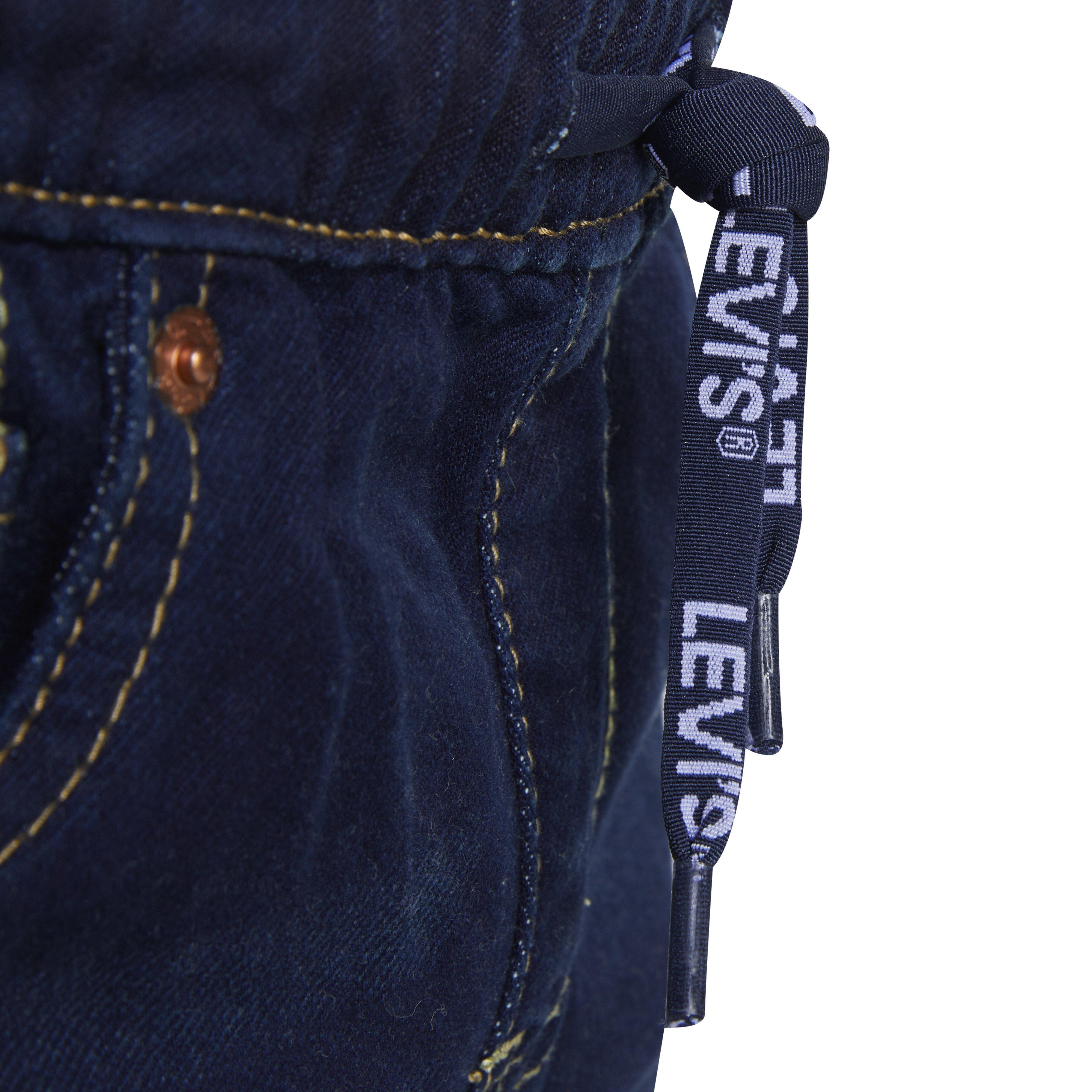 Levi's Little Boys' Skinny Fit Dark Blue Wash Pull On Jeans - DARK BLUE Thumbnail View 4