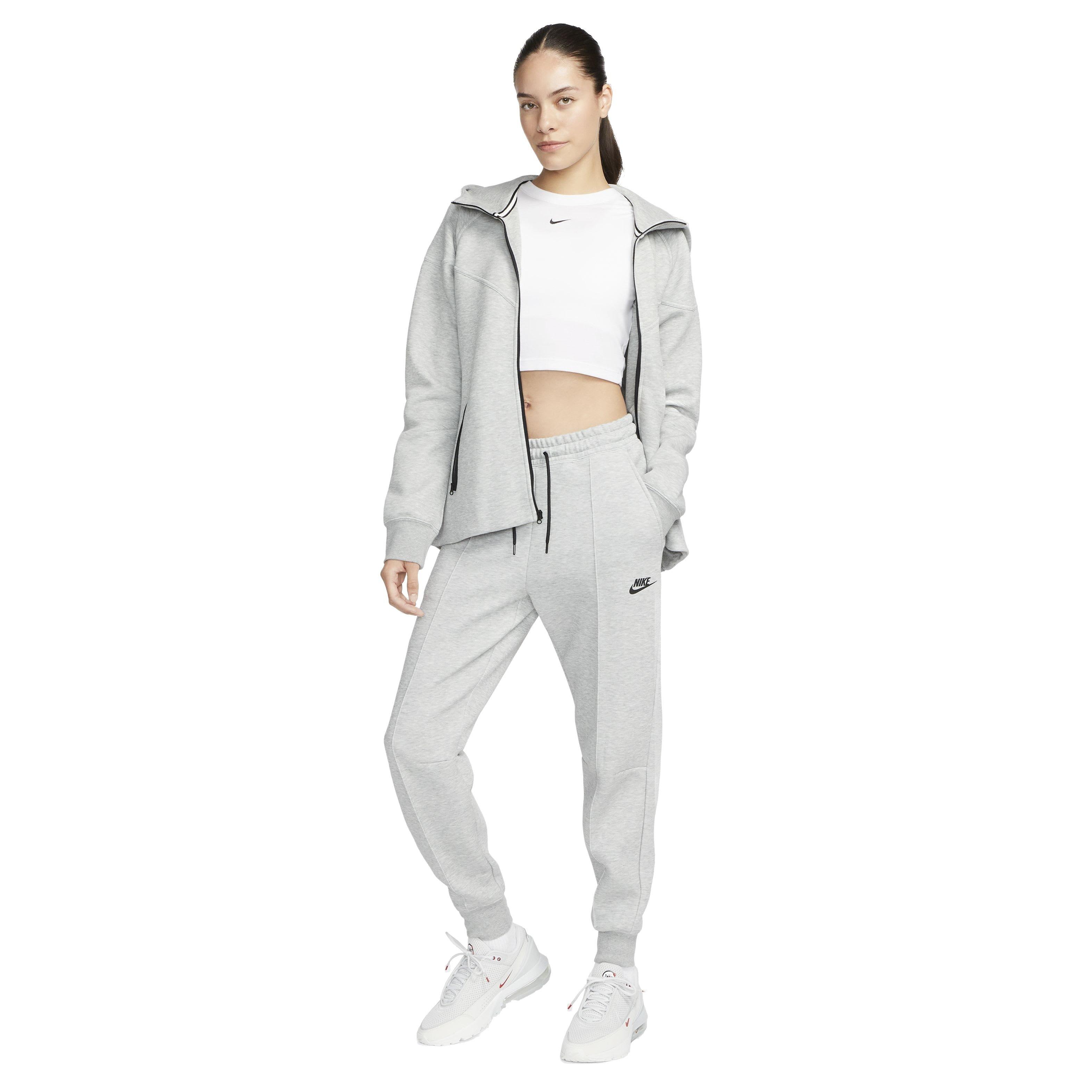 Nike Women's Sportswear Tech Fleece Mid-Rise Cuffed Joggers - GREY Thumbnail View 8