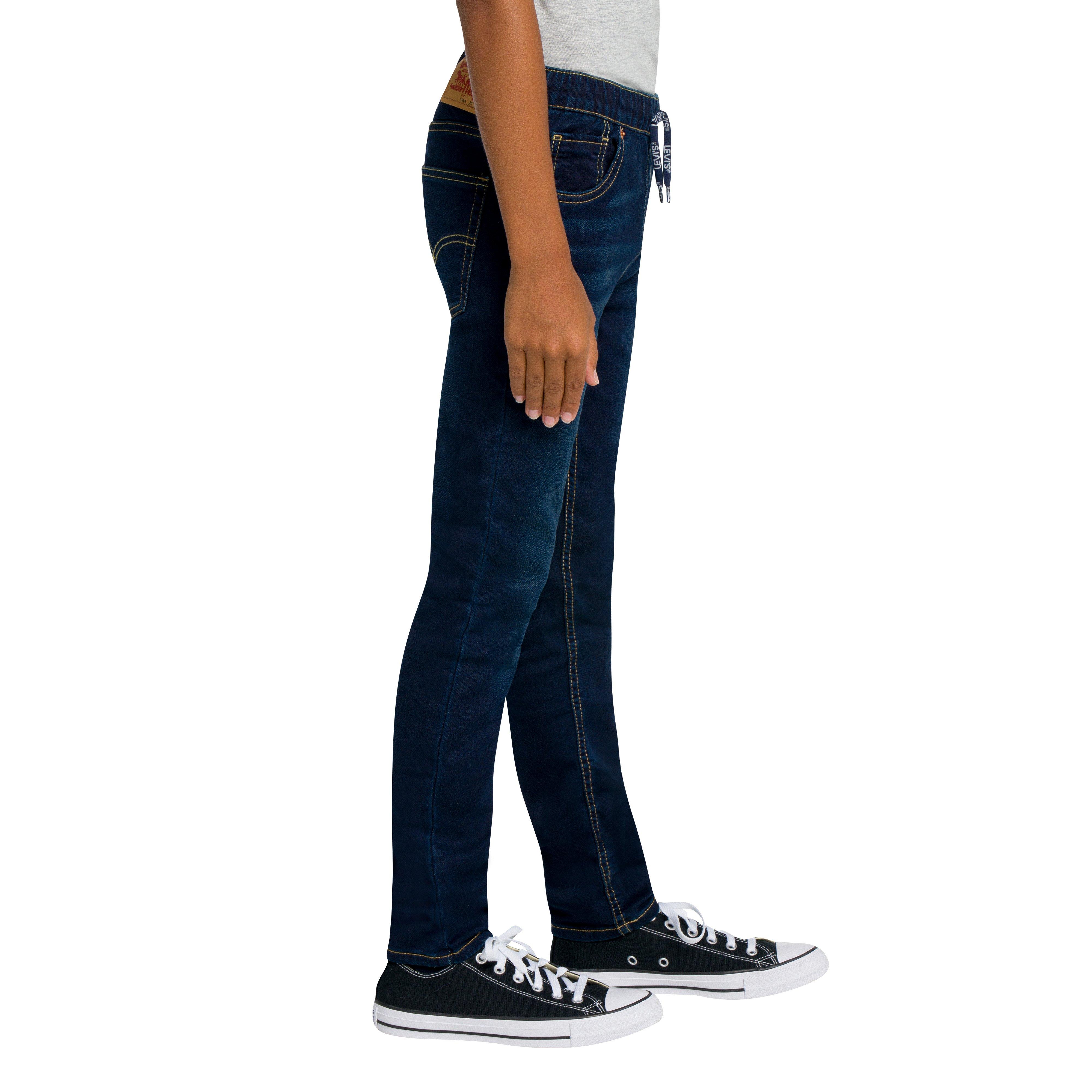 Levi's Big Boys' Skinny Fit Dark Blue Wash Pull On Jeans - DARK BLUE Thumbnail View 3