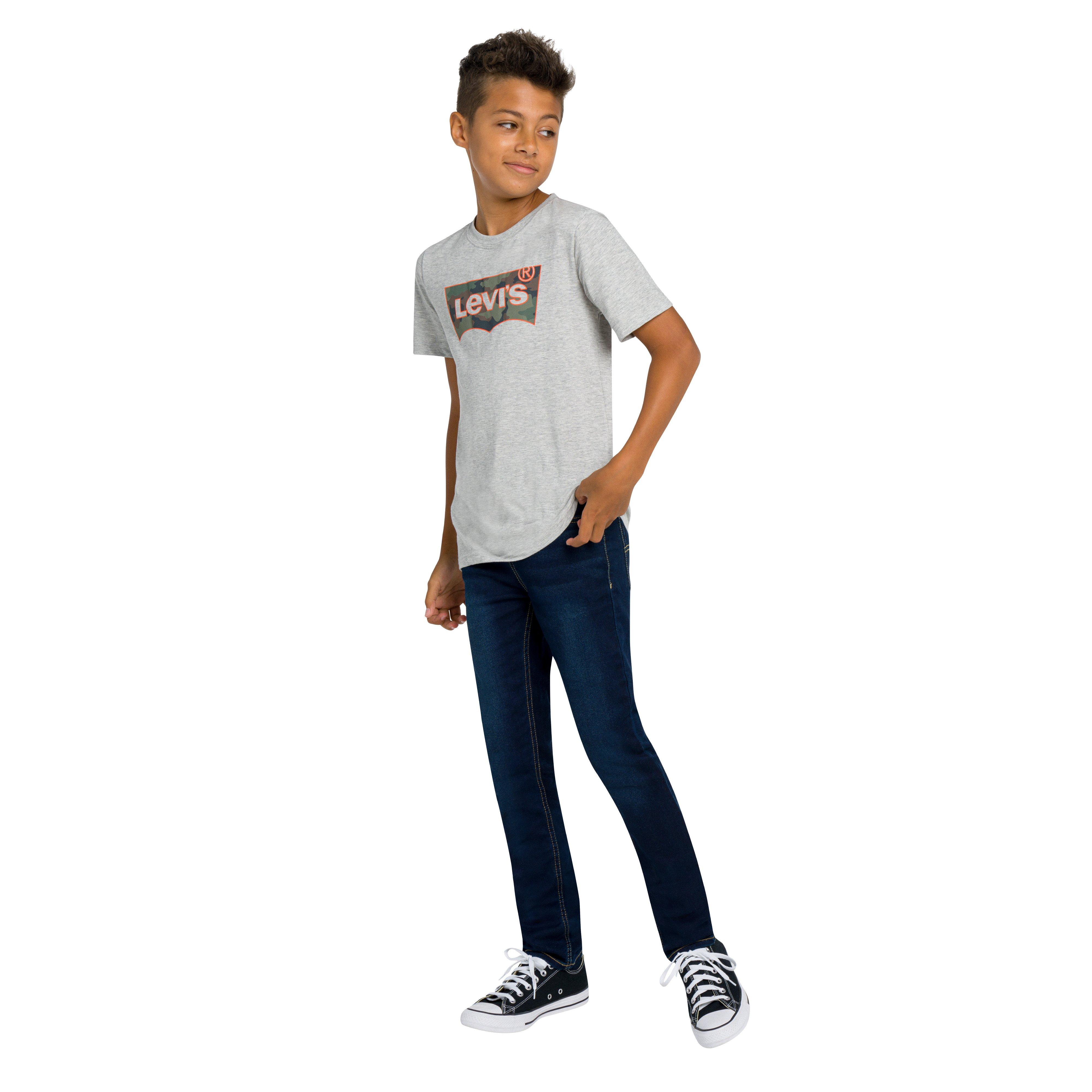Levi's Big Boys' Skinny Fit Dark Blue Wash Pull On Jeans - DARK BLUE Thumbnail View 9