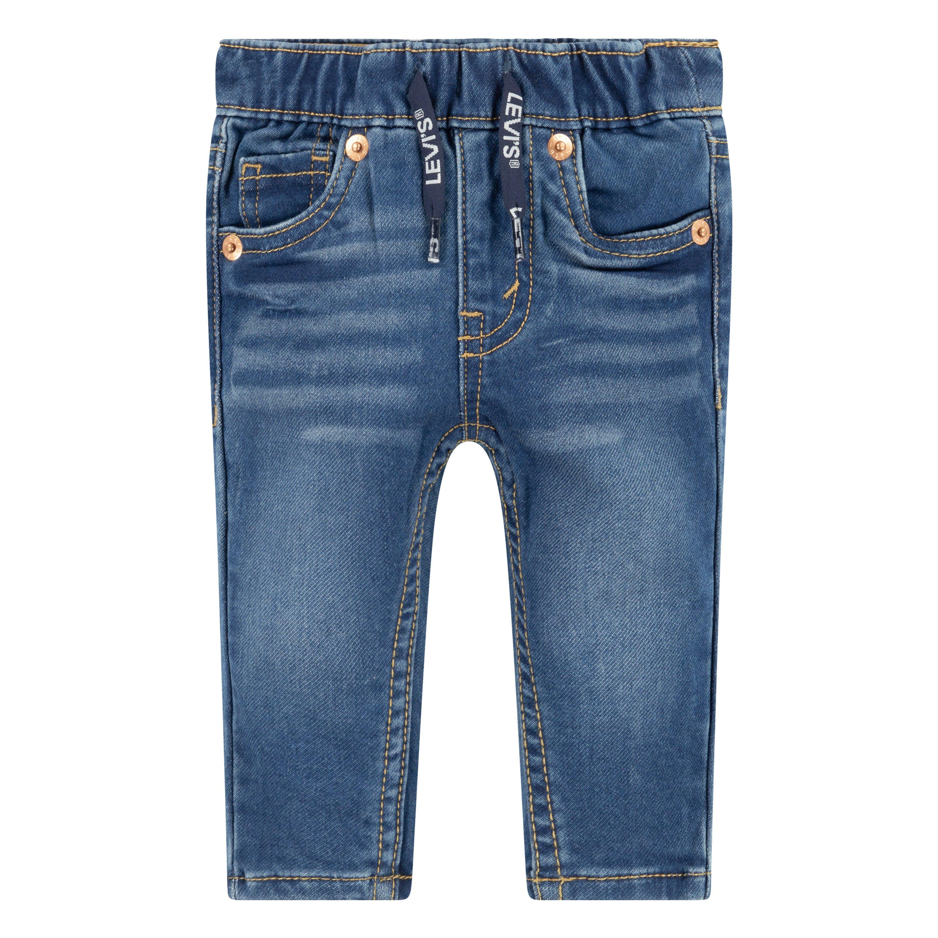 Levi's Baby Boys' Skinny Fit Medium Blue Wash Pull On Jeans - MEDIUM BLUE Thumbnail View 1