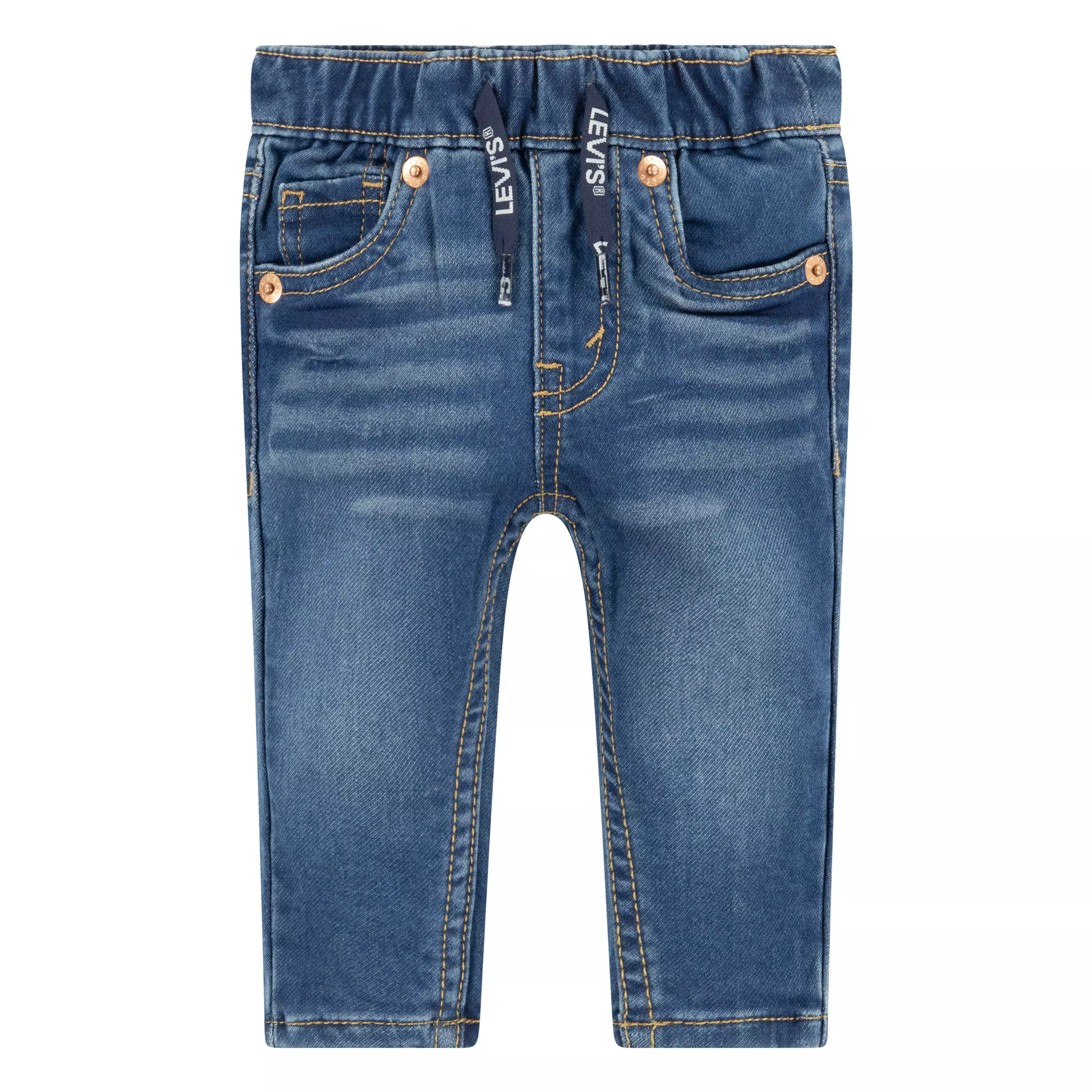 Levi's Baby Boys' Skinny Fit Medium Blue Wash Pull On Jeans - MEDIUM BLUE