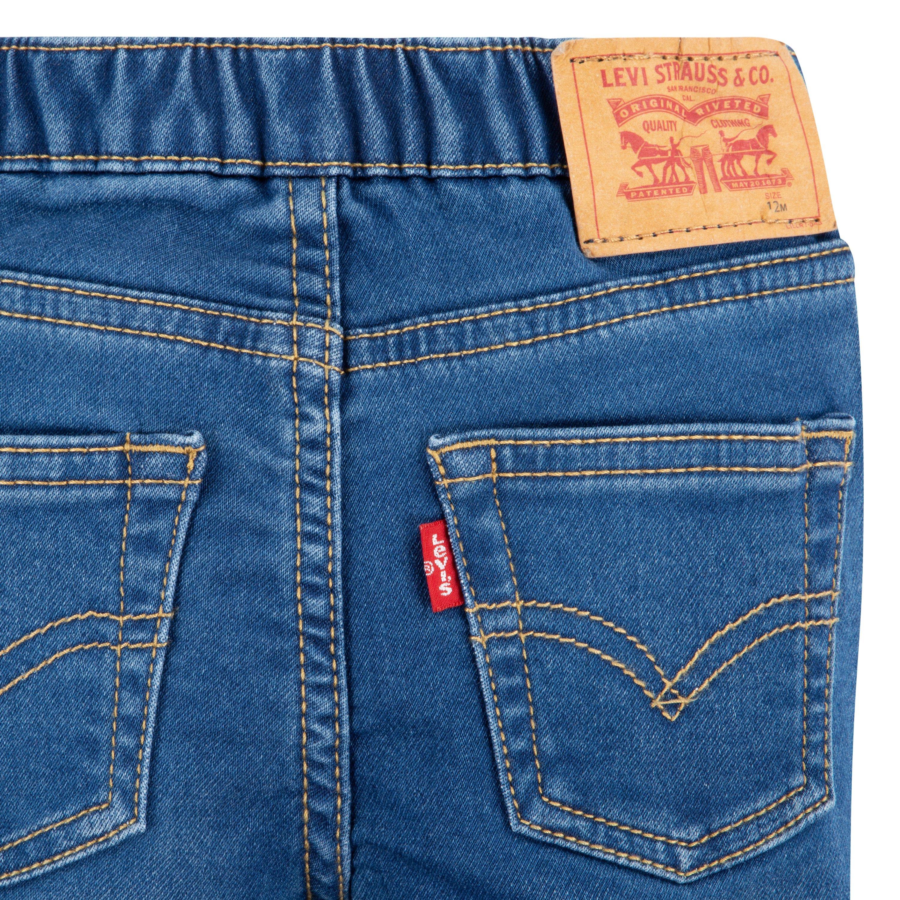 Levi's Infant Boys' Skinny Fit Medium Blue Wash Pull On Jeans - MEDIUM BLUE Thumbnail View 4
