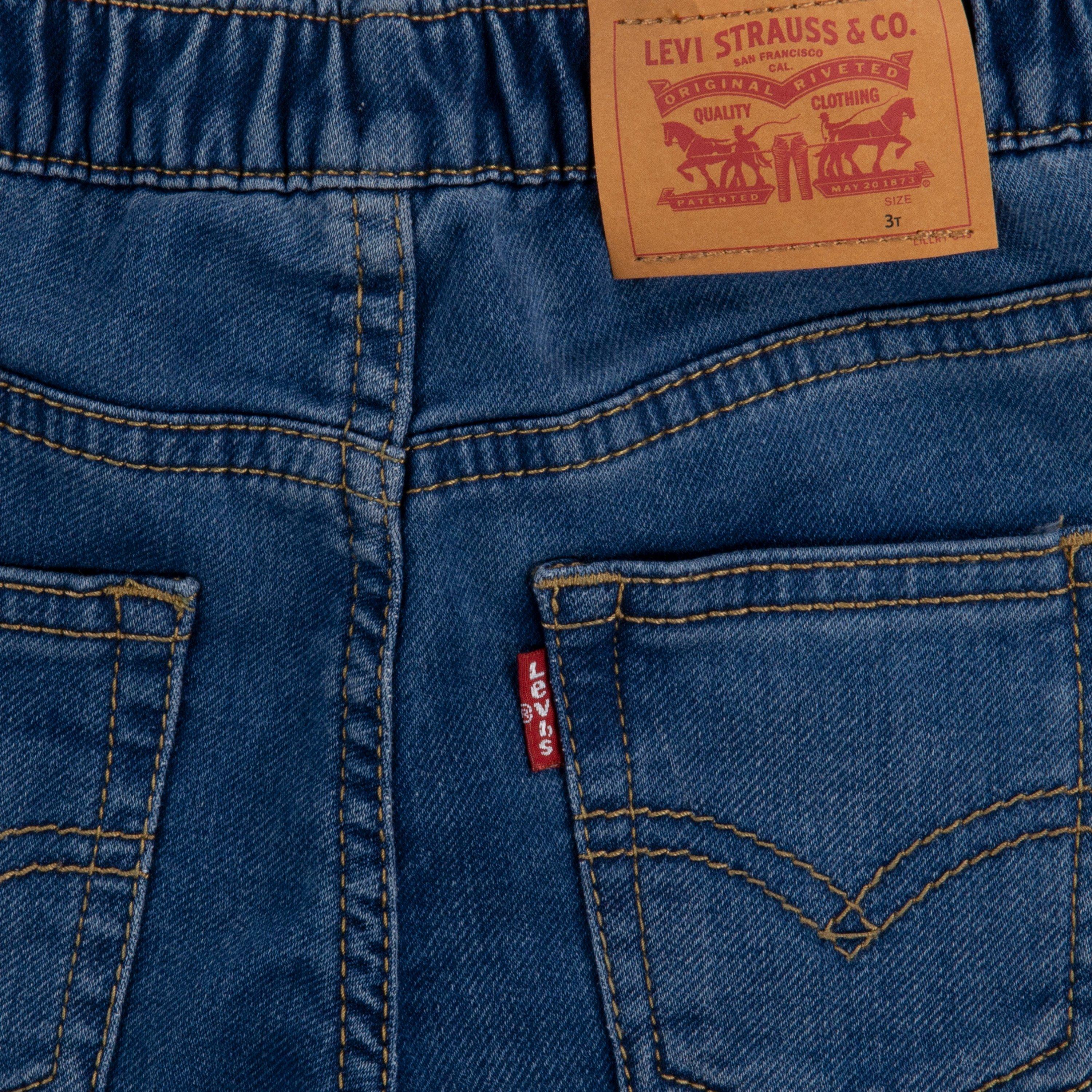 Levi's Toddler Boys' Skinny Fit Medium Blue Wash Pull On Jeans - MEDIUM BLUE Thumbnail View 5