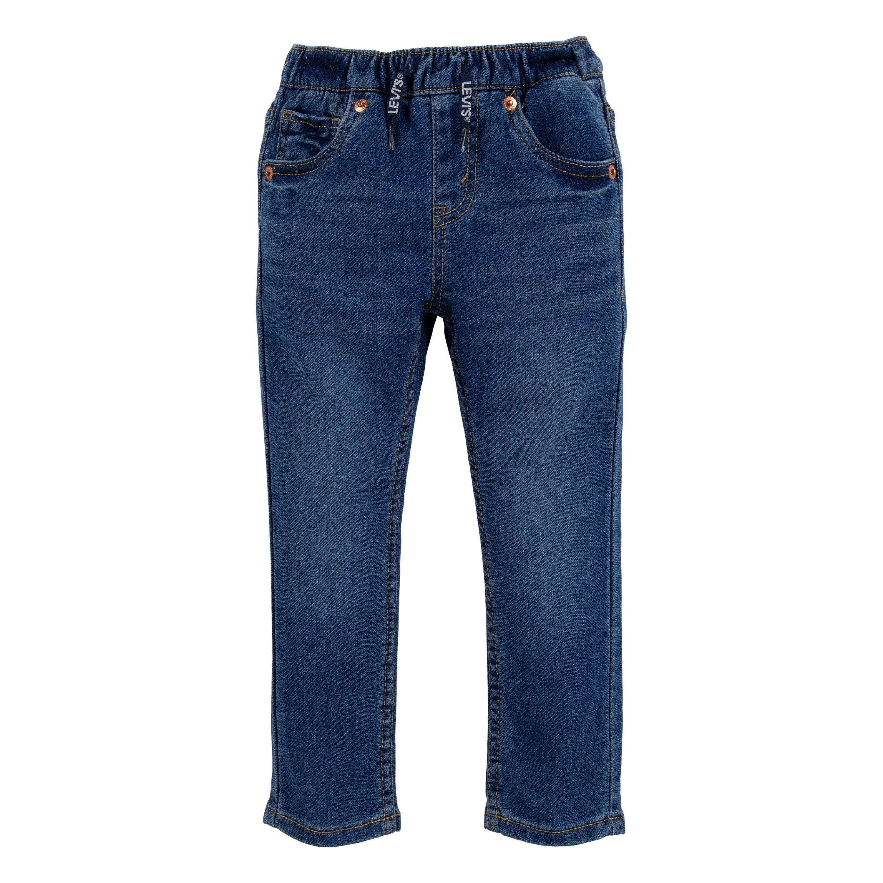 Levi's Toddler Boys' Skinny Fit Medium Blue Wash Pull On Jeans - MEDIUM BLUE Thumbnail View 6