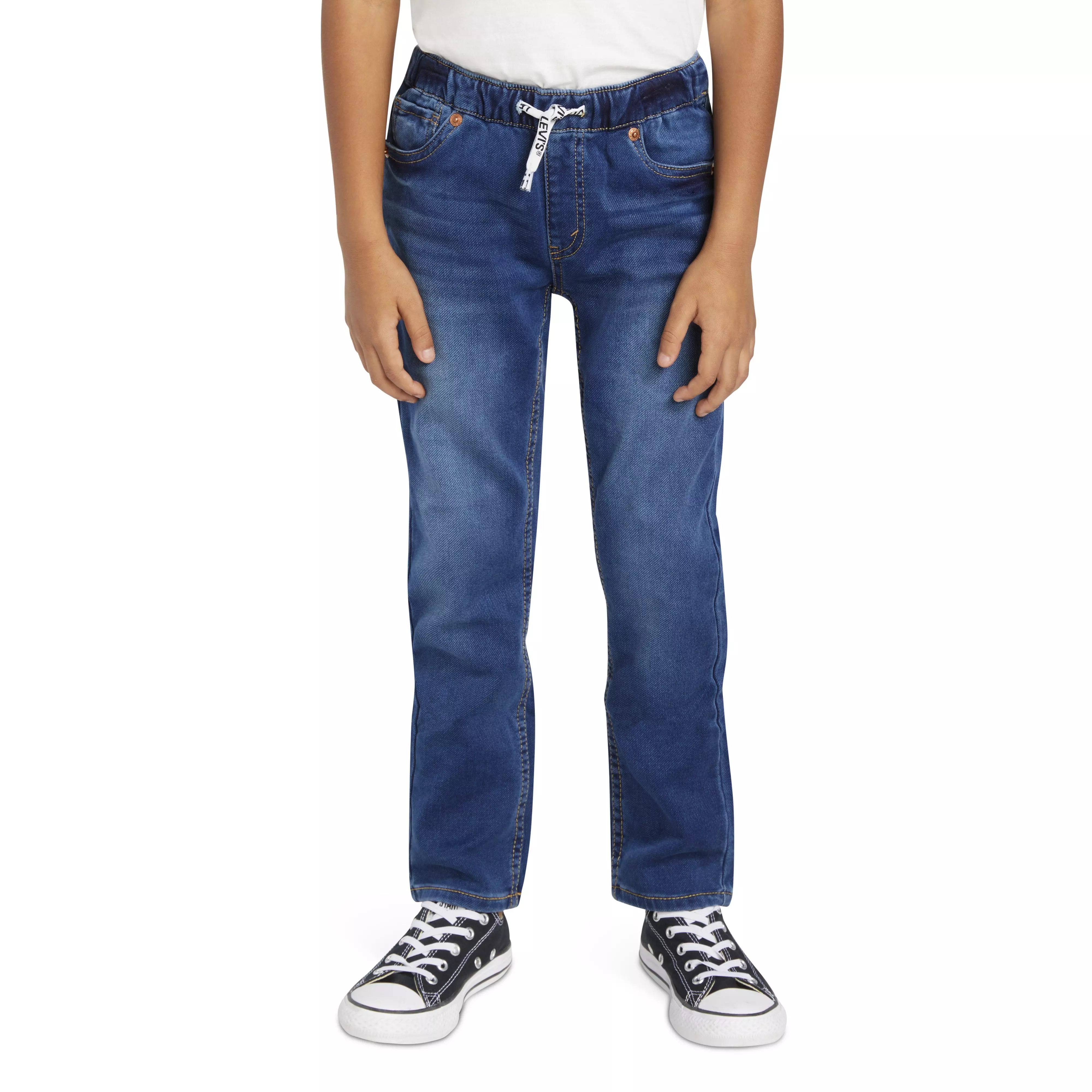 Levi's Little Boys' Skinny Fit Medium Blue Wash Pull On Jeans - MEDIUM BLUE
