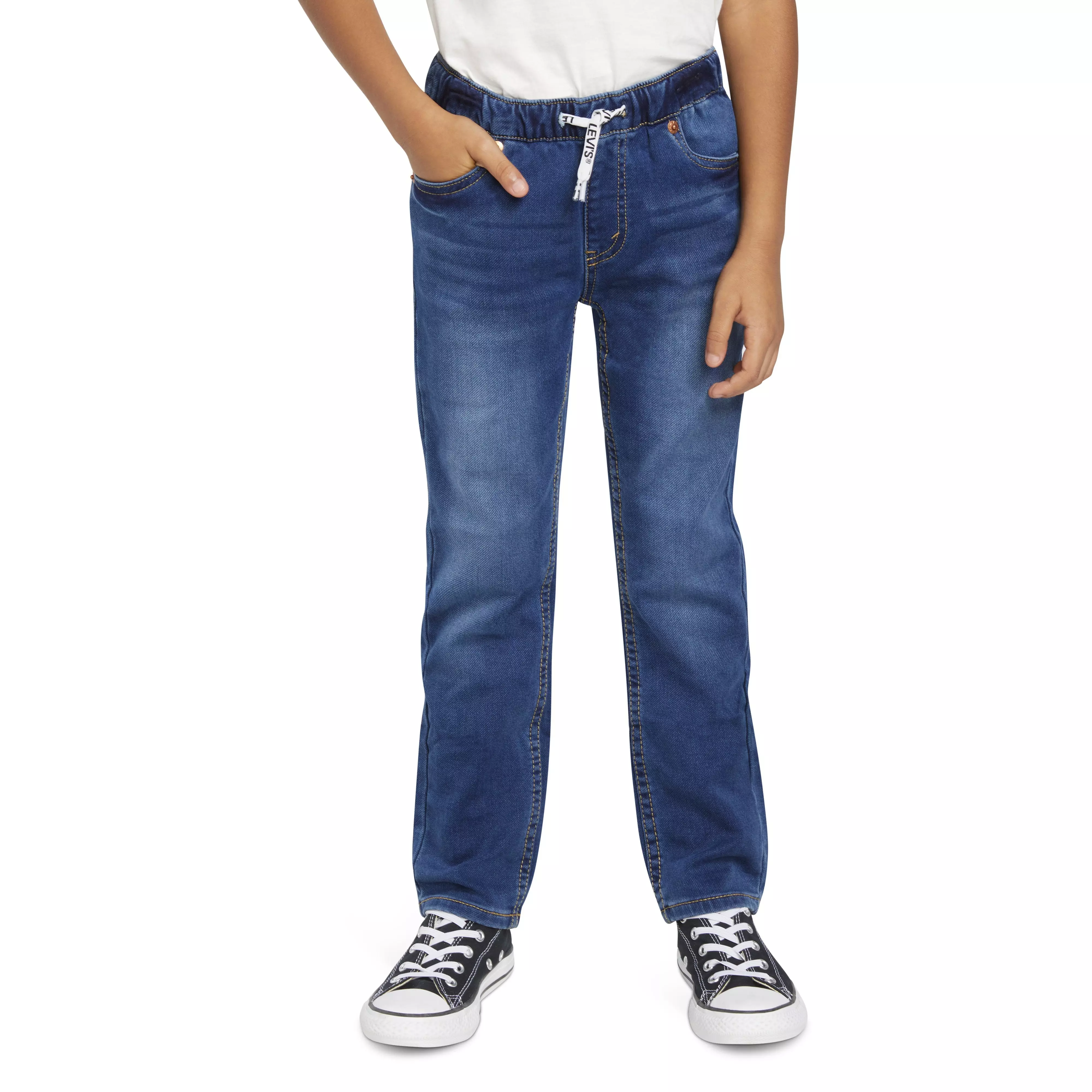 Levi's Little Boys' Skinny Fit Medium Wash Pull On Jeans - Blue - MEDIUM BLUE
