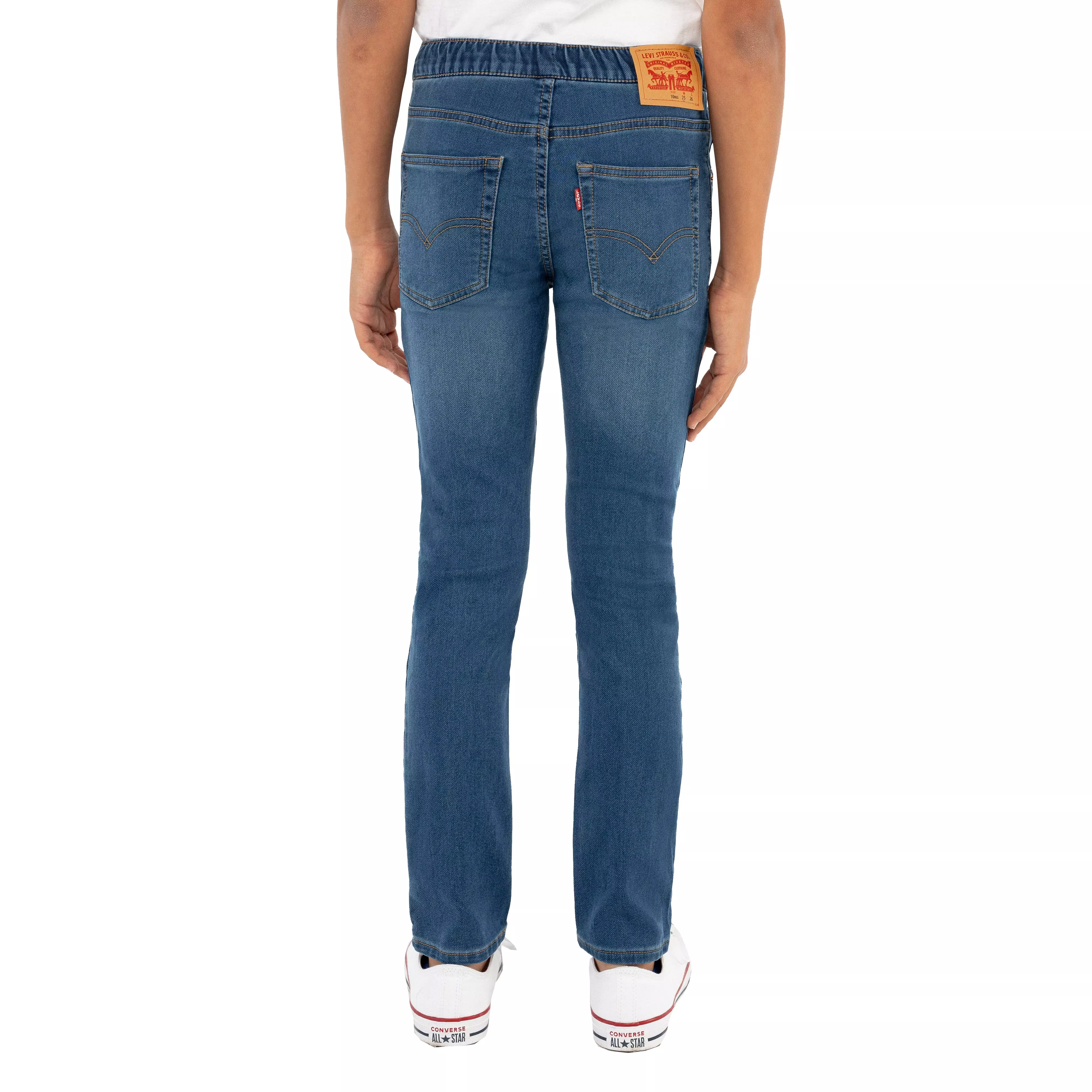 Levi's Big Boys' Skinny Fit Medium Wash Pull On Jeans - Blue - MEDIUM BLUE