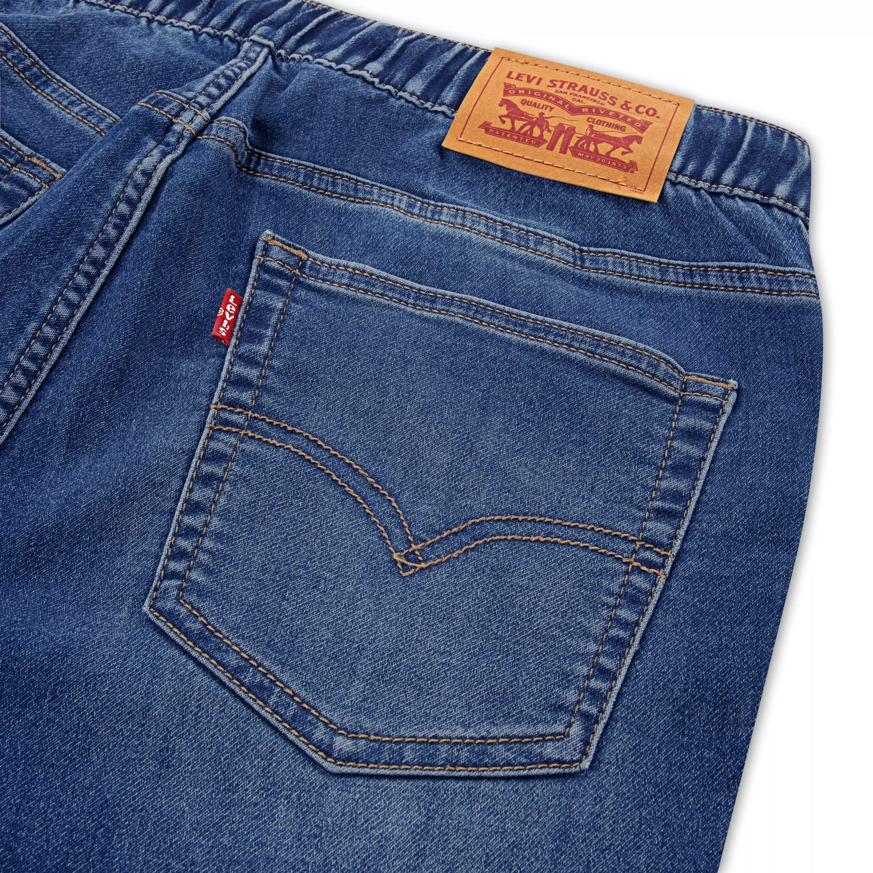 Levi's Big Boys' Skinny Fit Medium Wash Pull On Jeans - Blue - MEDIUM BLUE