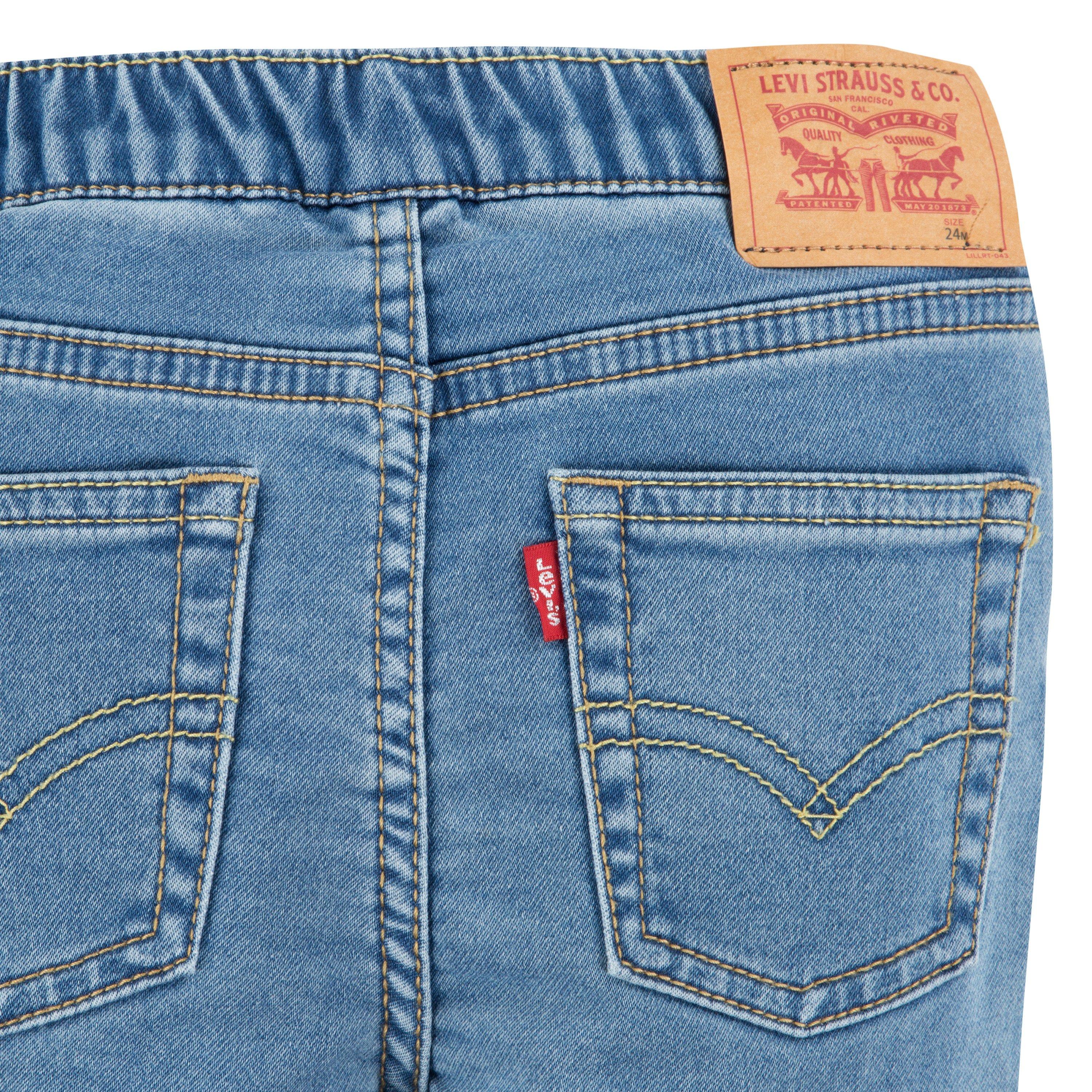 Levi's Infant Boys' Skinny Fit Light Blue Wash Pull On Jeans - LIGHT BLUE Thumbnail View 4