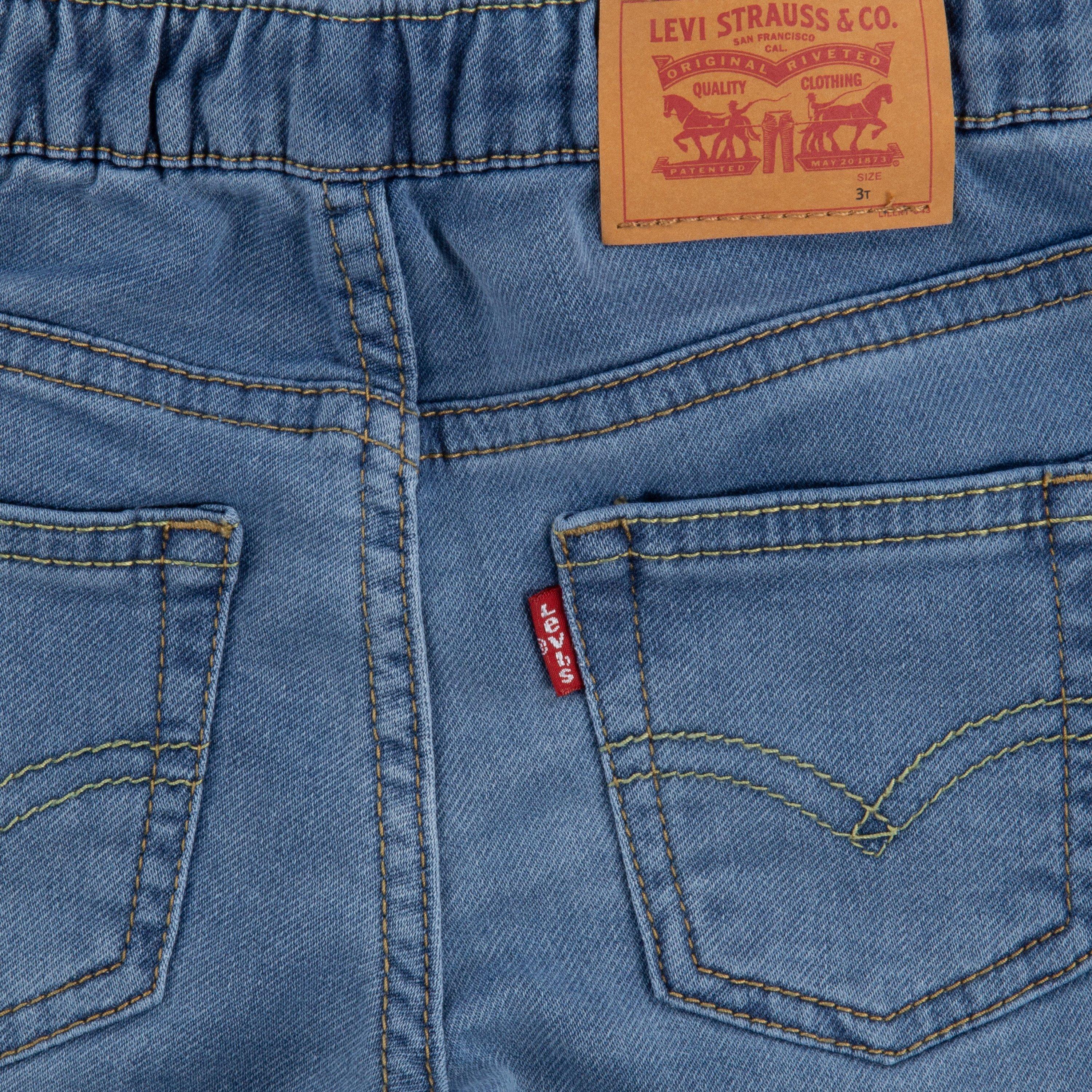 Levi's Skinny Fit Toddler Boys' Light Blue Wash Pull On Jeans