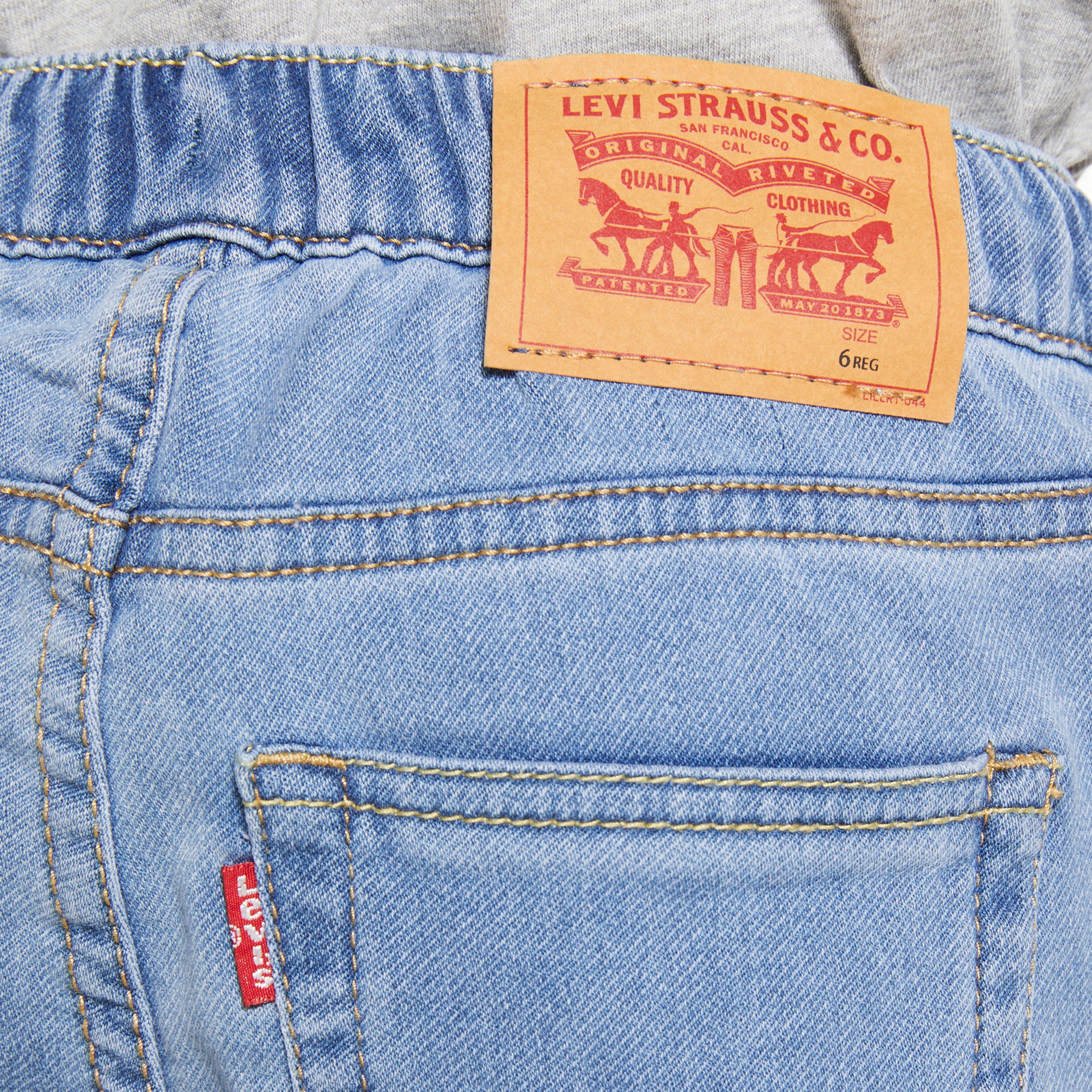 Levi's Little Boys' Skinny Fit Light Blue Wash Pull On Jeans - LIGHT BLUE Thumbnail View 4