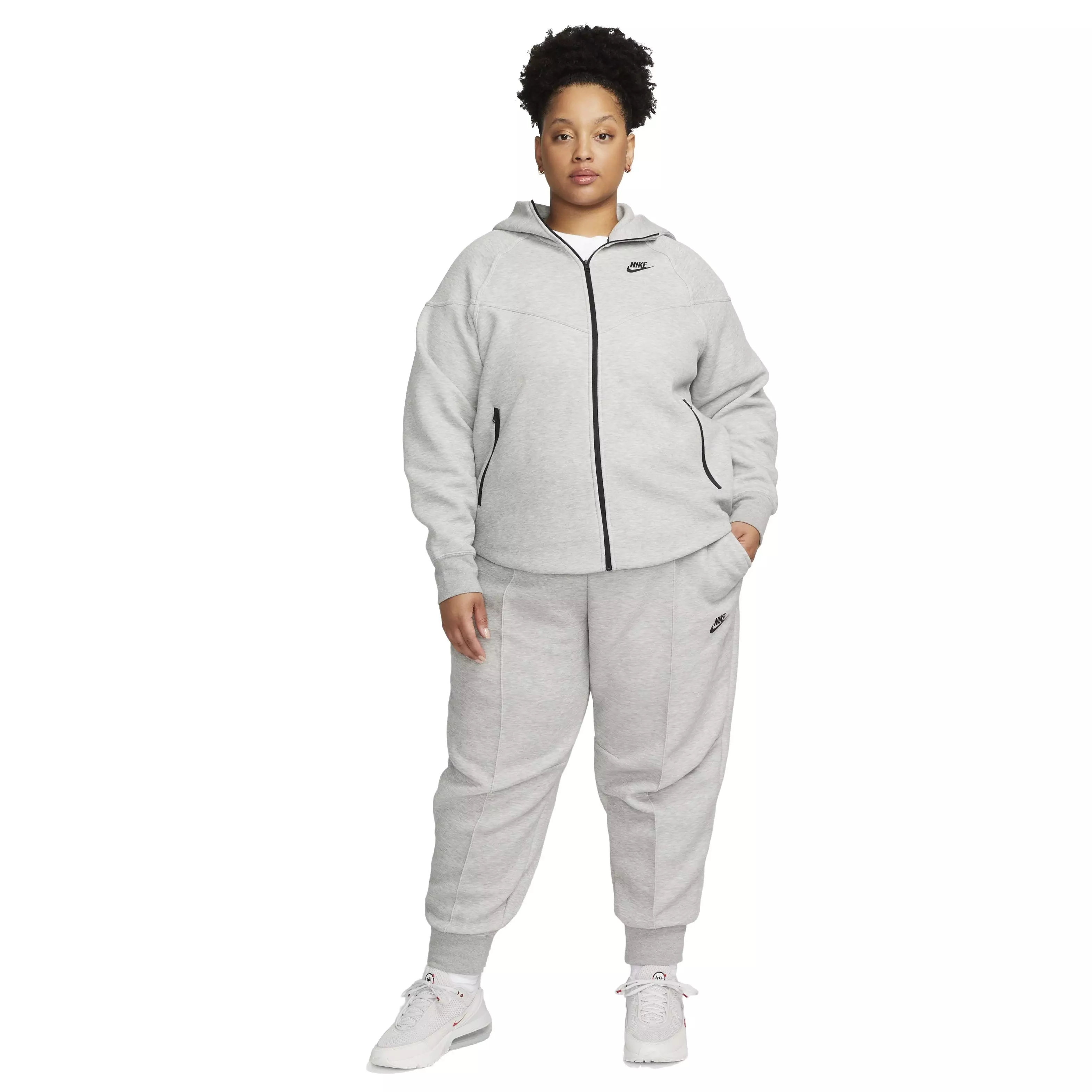 Nike Women's Sportswear Tech Fleece Windrunner FZ Jacket -Grey - GREY