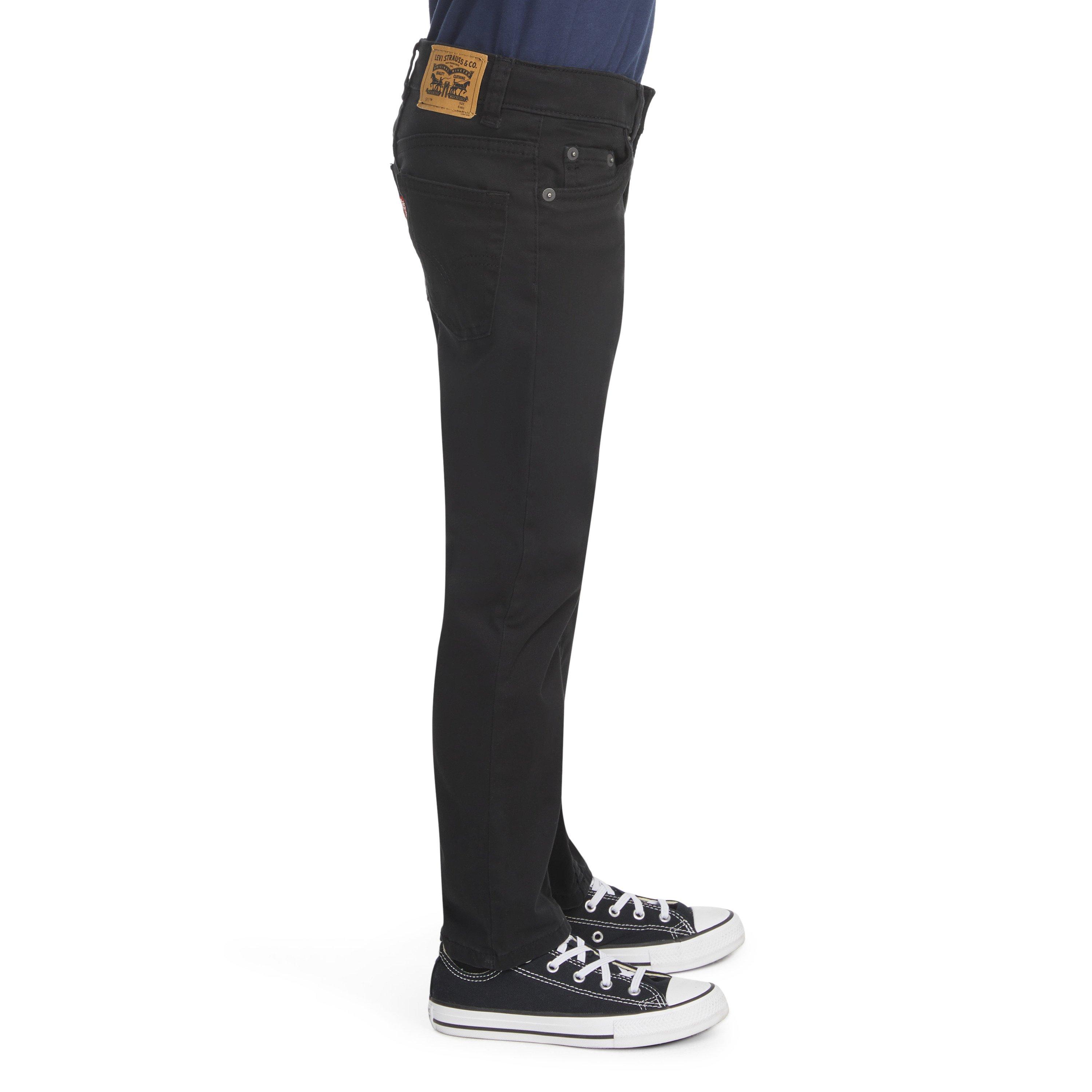 Levi's 511 Slim Fit Soft Brushed Little Boys' Black Sueded Pants - BLACK Thumbnail View 3