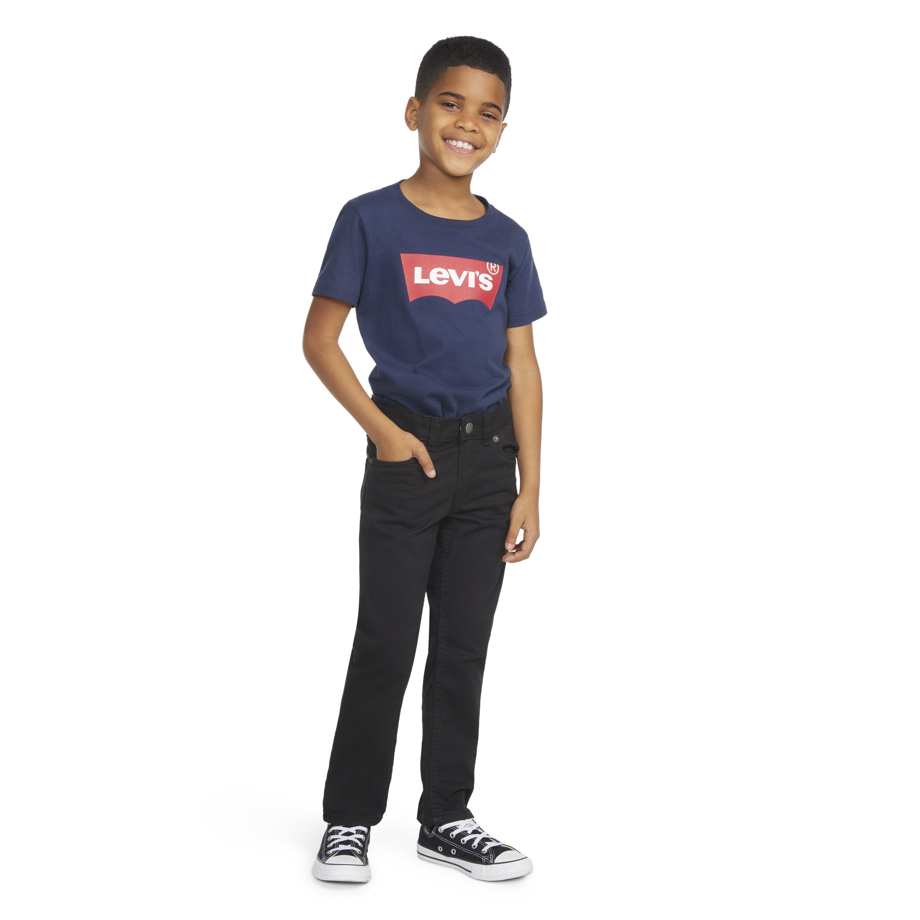 Levi's 511 Slim Fit Soft Brushed Little Boys' Black Sueded Pants - BLACK Thumbnail View 9