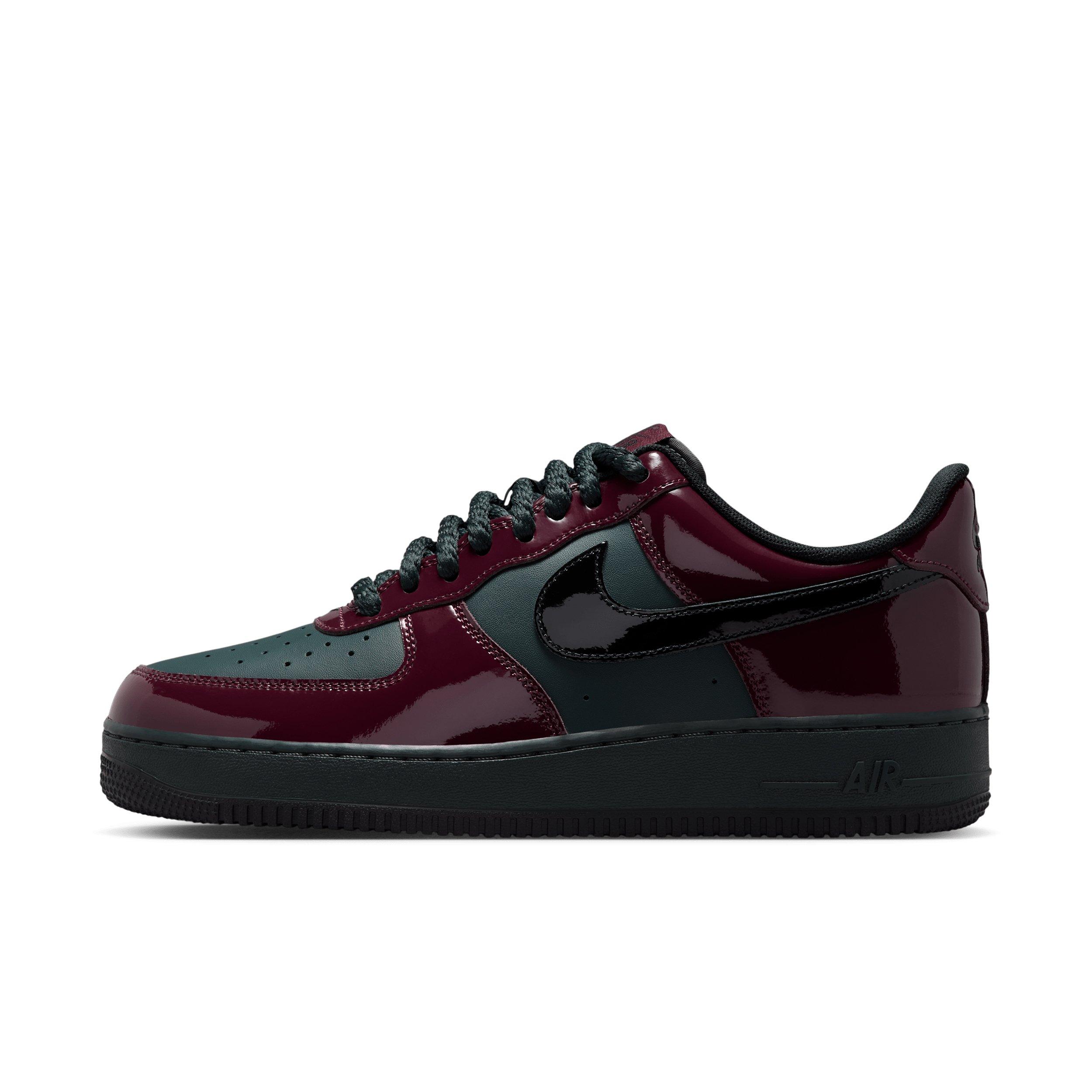 Nike Air Force 1 '07 LV8 "Black Spruce/Burgundy Crush/Black" Men's Shoe - BLACK/BURGUNDY/BLACK