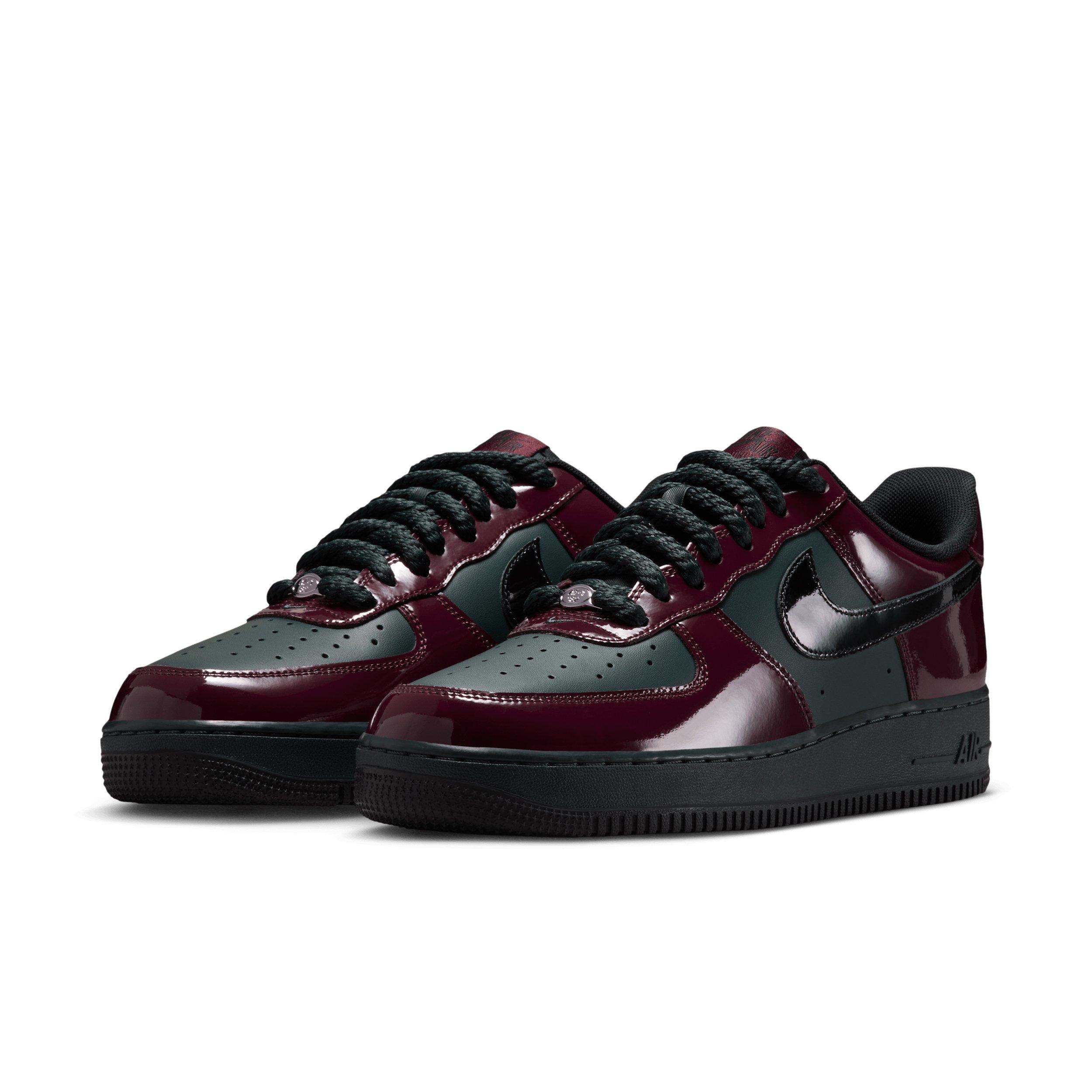 Nike Air Force 1 '07 LV8 "Black Spruce/Burgundy Crush/Black" Men's Shoe - BLACK/BURGUNDY/BLACK