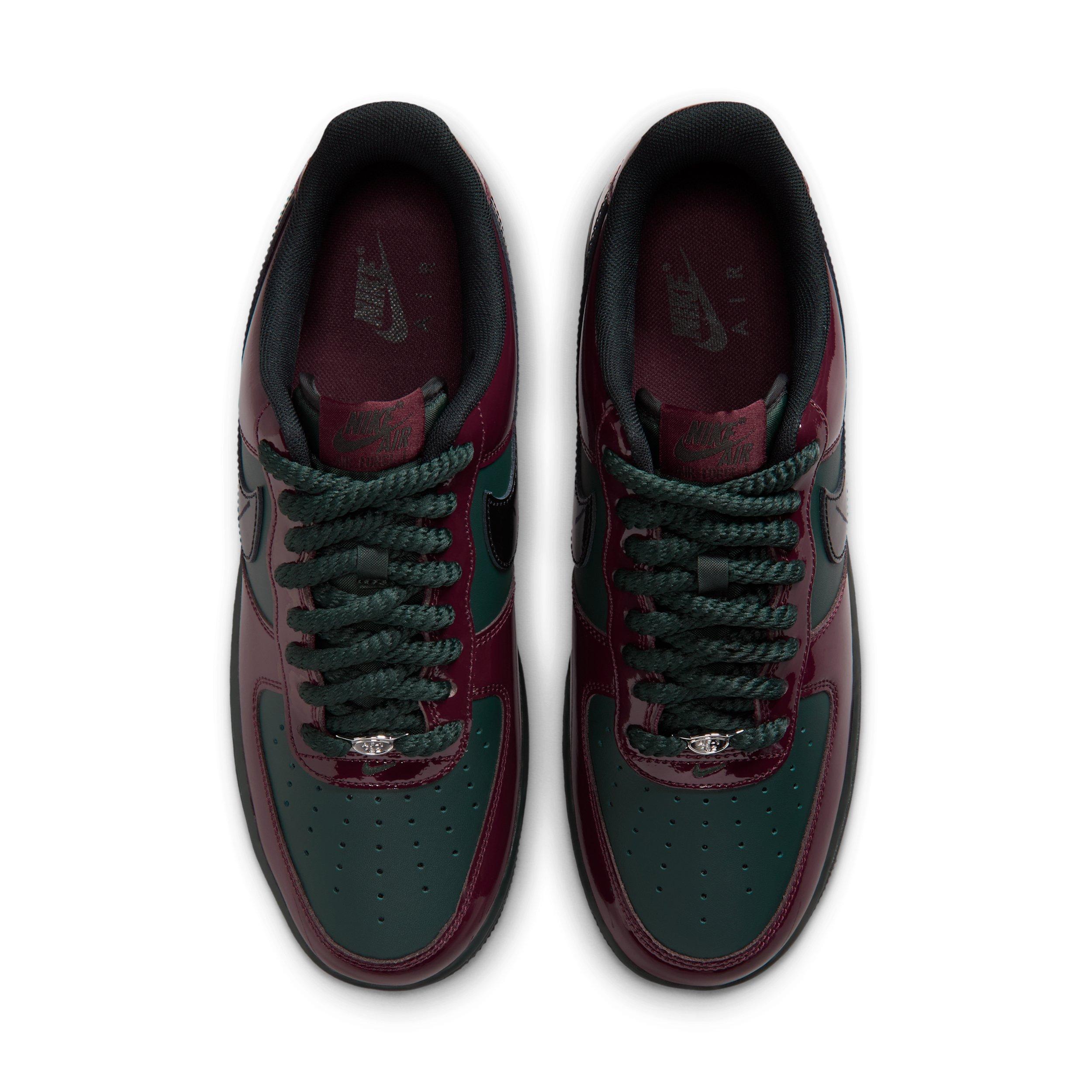 Nike Air Force 1 '07 LV8 "Black Spruce/Burgundy Crush/Black" Men's Shoe - BLACK/BURGUNDY/BLACK