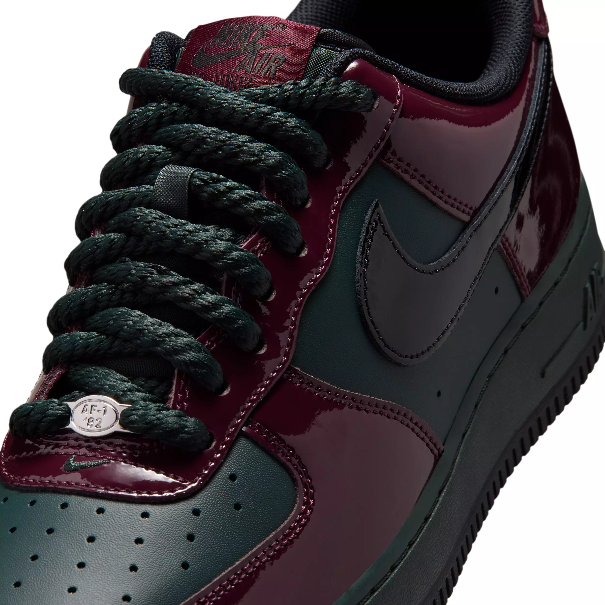 Nike Air Force 1 '07 LV8 "Black Spruce/Burgundy Crush/Black" Men's Shoe - BLACK/BURGUNDY/BLACK