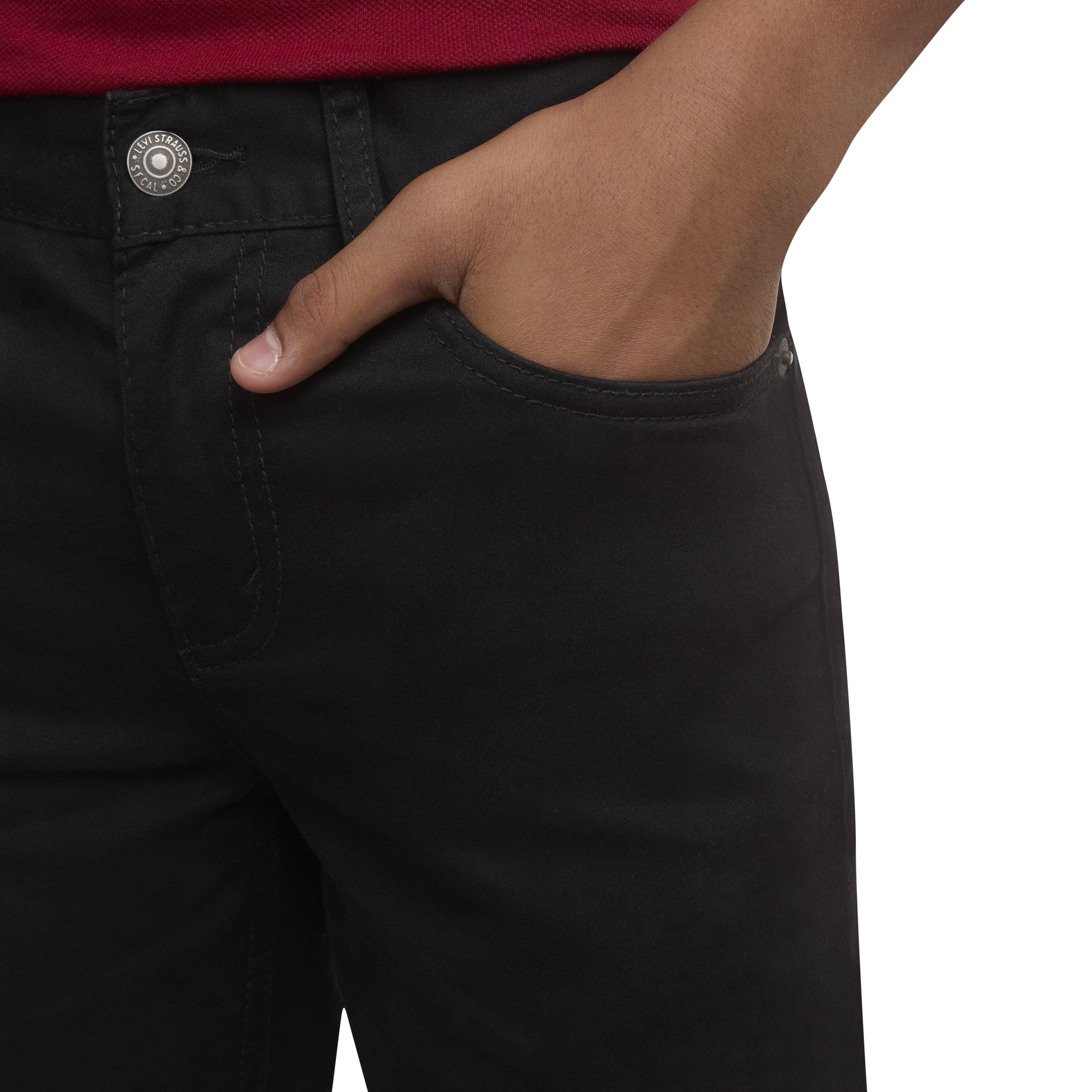 Levi's Big Boys' 511 Slim Fit Soft Brushed Black Sueded Pants - BLACK Thumbnail View 5