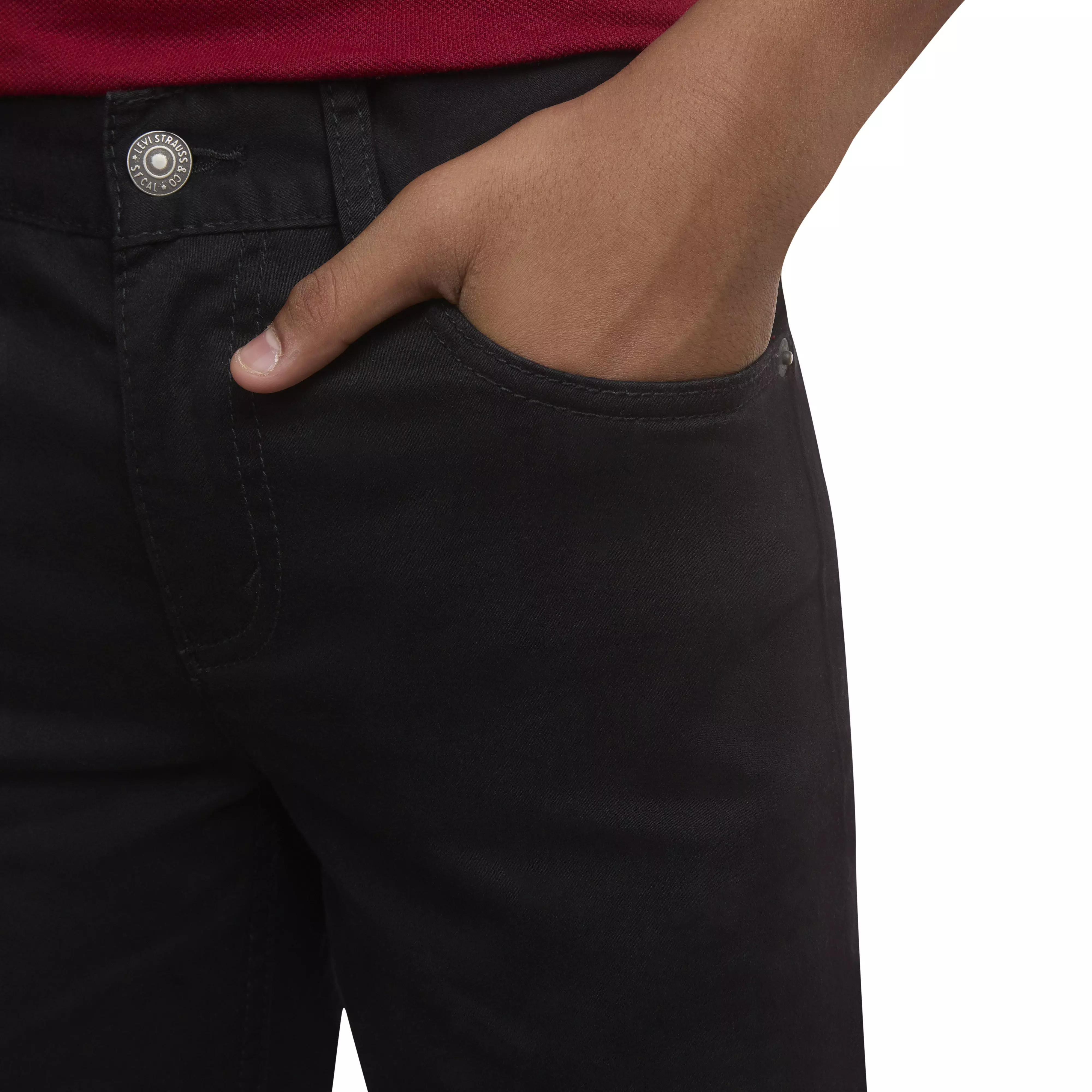 Levi's Big Boys' 511 Slim Fit Soft Brushed Black Sueded Pants - BLACK
