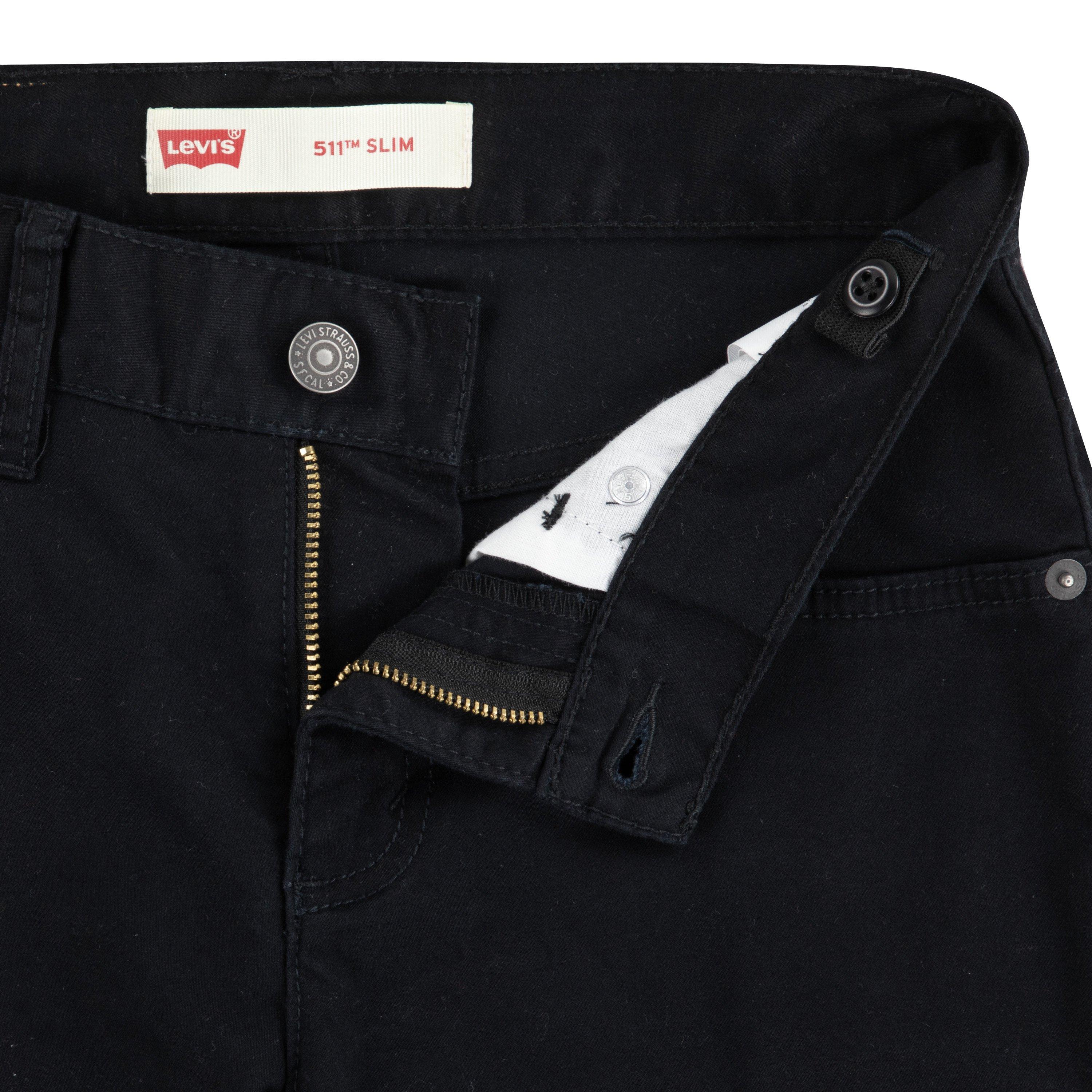 Levi's Big Boys' 511 Slim Fit Soft Brushed Black Sueded Pants - BLACK Thumbnail View 6