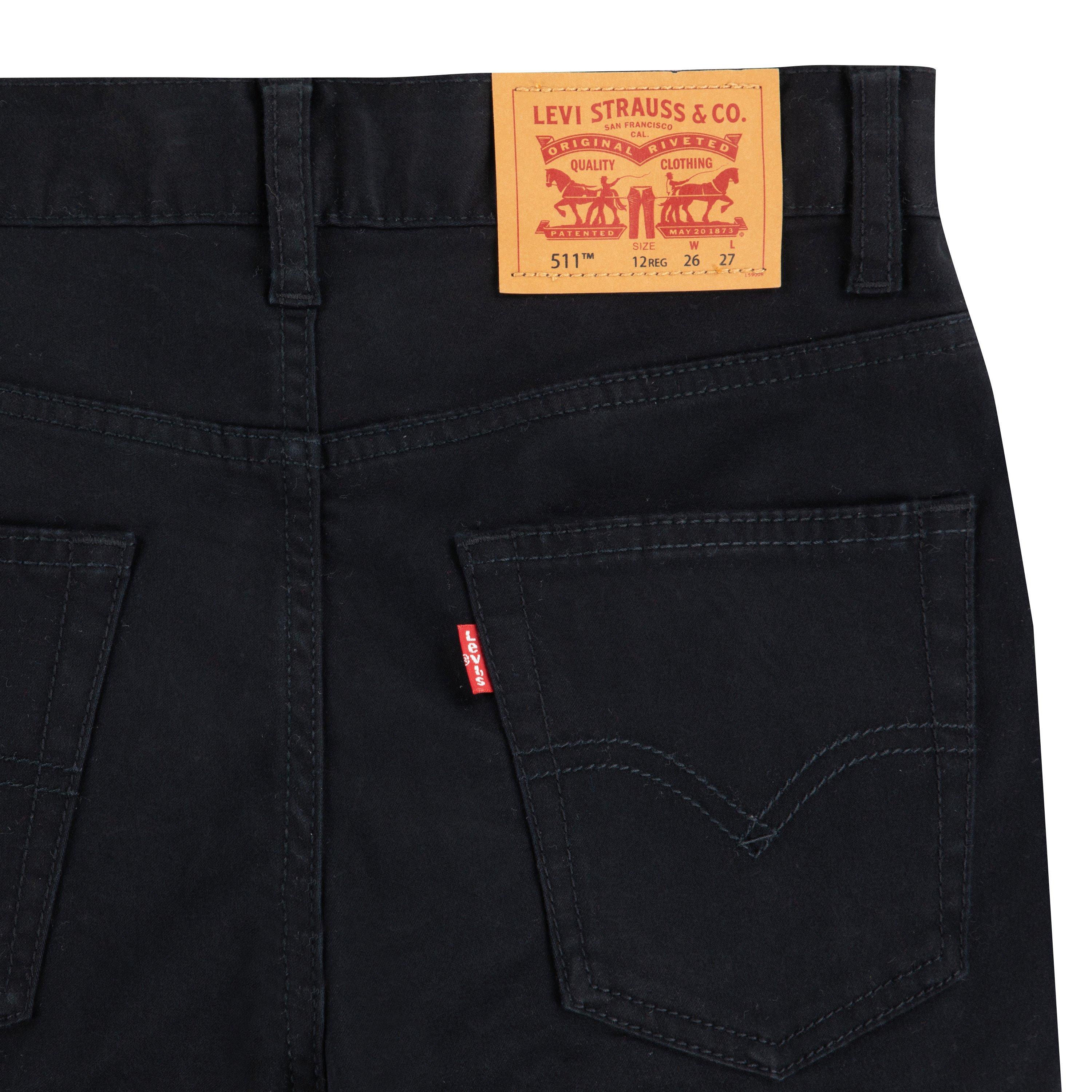 Levi's 511 Slim Fit Soft Brushed Big Boys' Black Sueded Pants