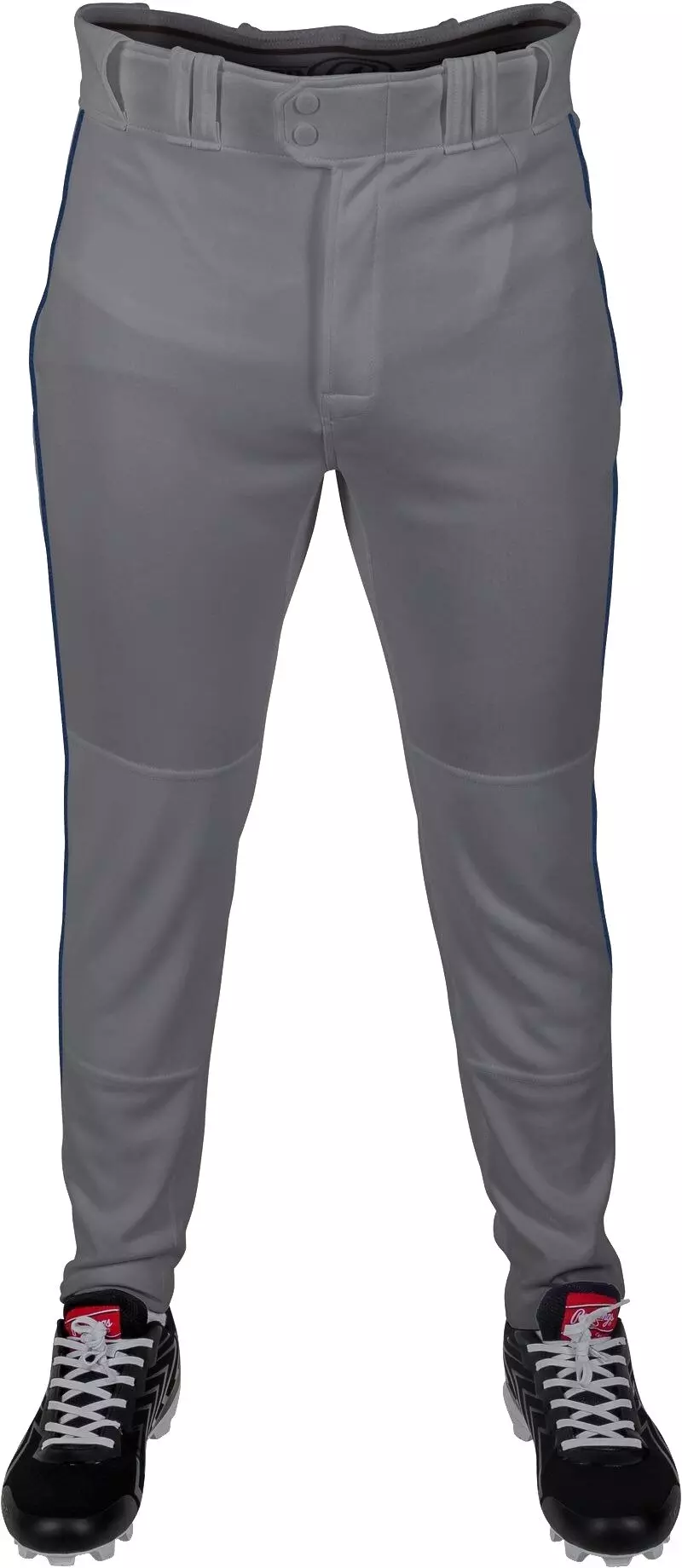 Rawlings Youth 150 Jogger Fit Piped Baseball Pants - Grey/Navy - GREY/NAVY