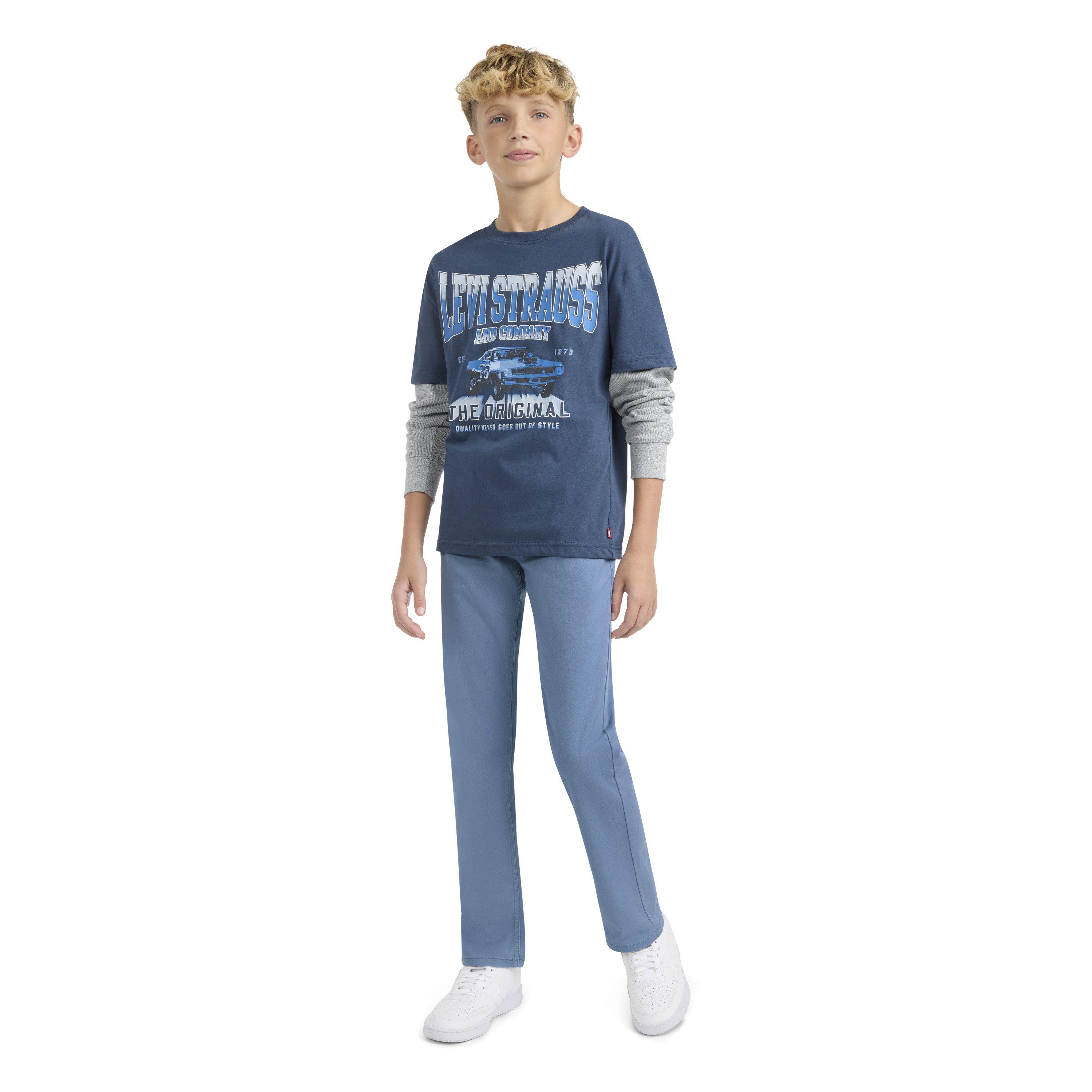 Levi's Big Boys' 511 Slim Fit Soft Brushed Sueded Pants - Blue - BLUE Thumbnail View 4