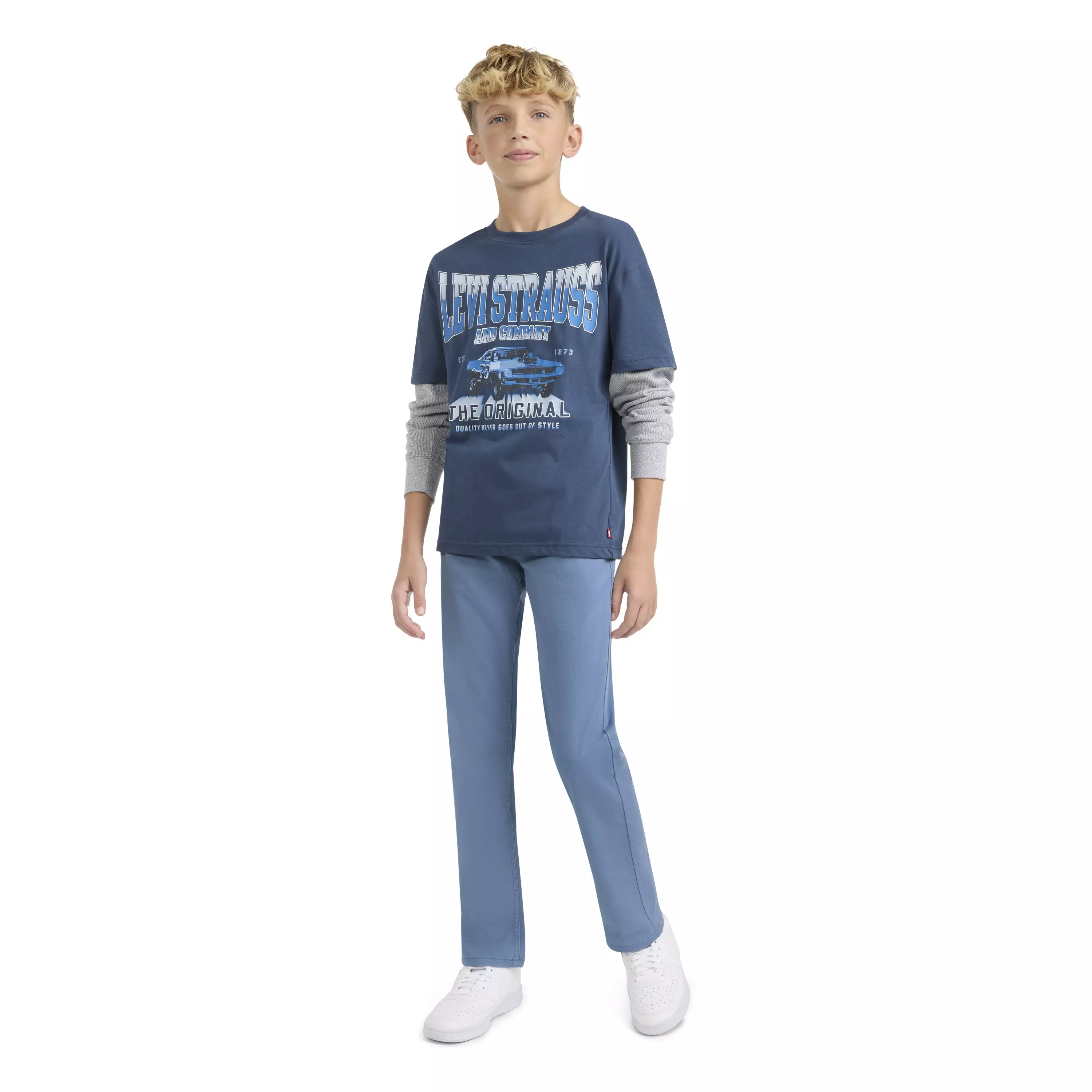 Levi's Big Boys' 511 Slim Fit Soft Brushed Sueded Pants - Blue - BLUE