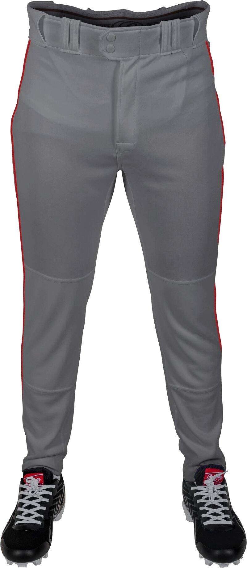 Pantalon Baseball Homme Rawlings Rayures Grises - Taille L - Entr'entrejambe 28'' - Fabriqué Mexique