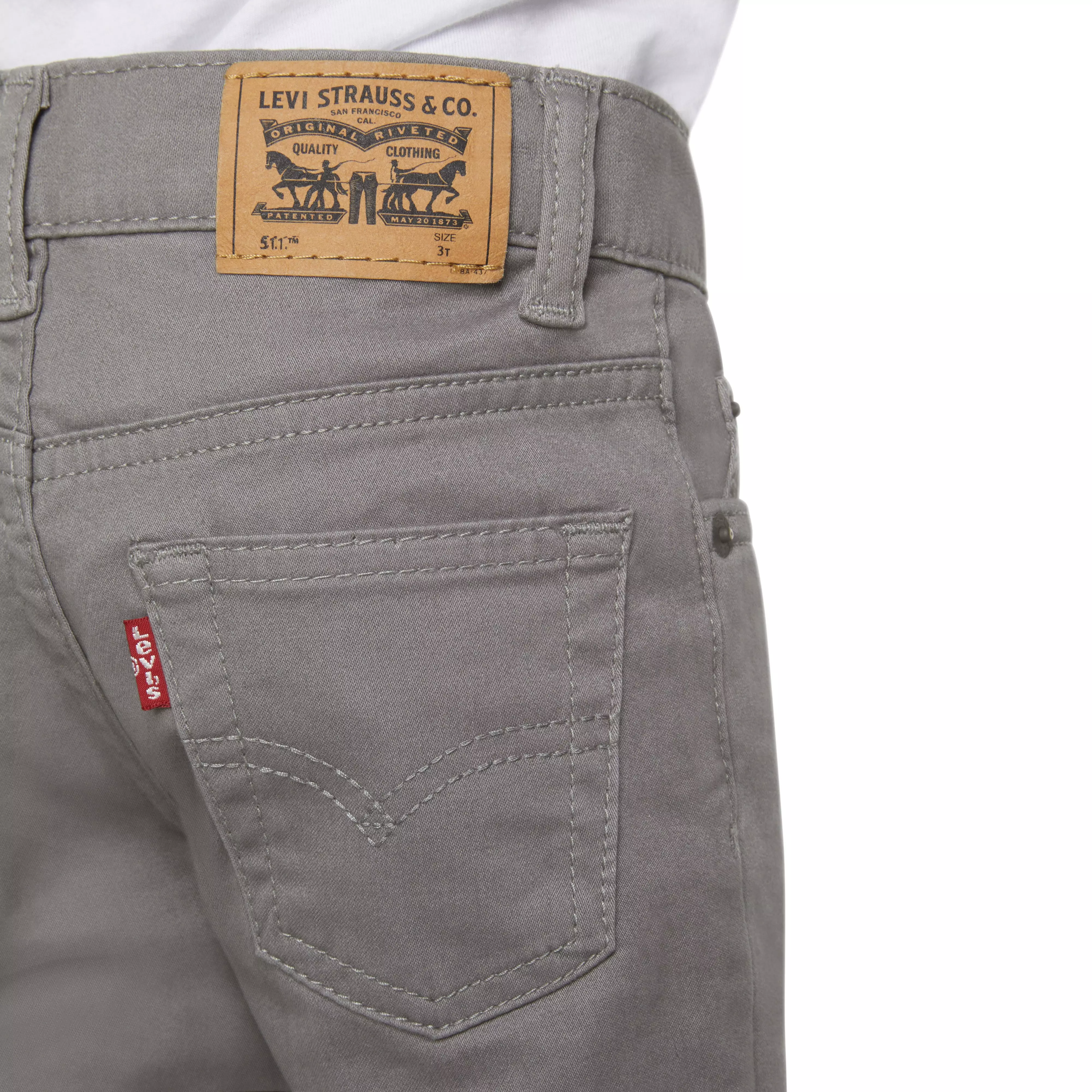 Levi's 511 Slim Fit Soft Brushed Toddler Boys' Grey Sueded Pants - GREY