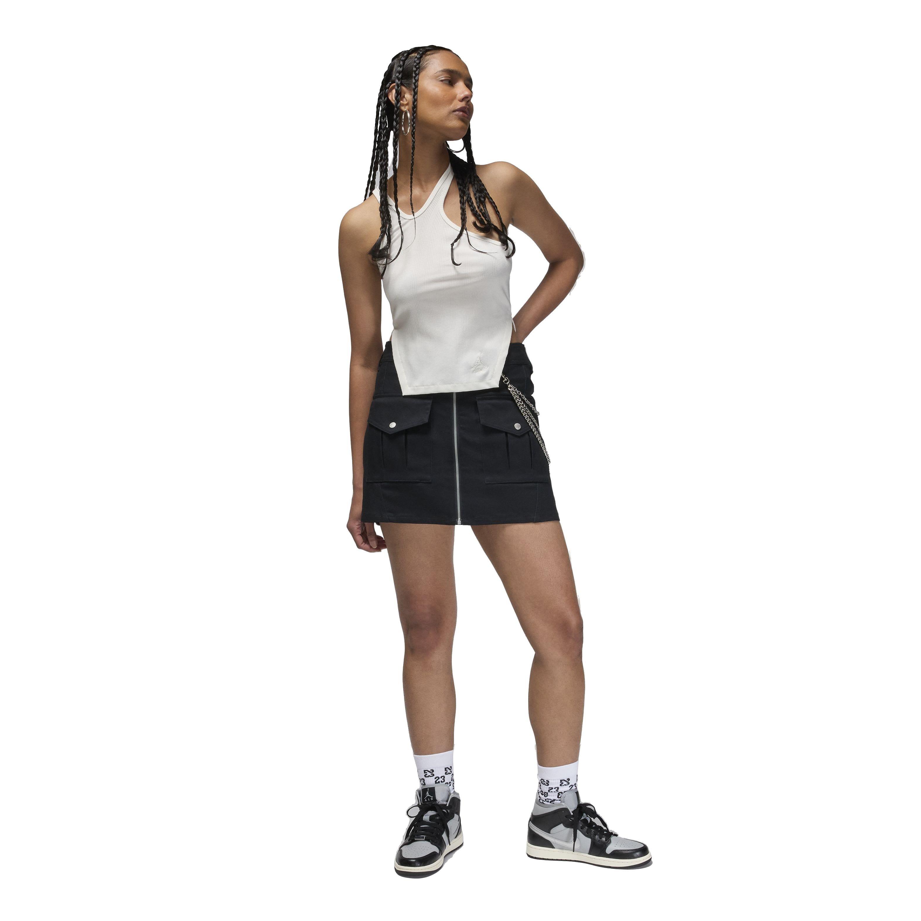 Jordan Women's Asymmetrical Ribbed Tank -White - WHITE Thumbnail View 5
