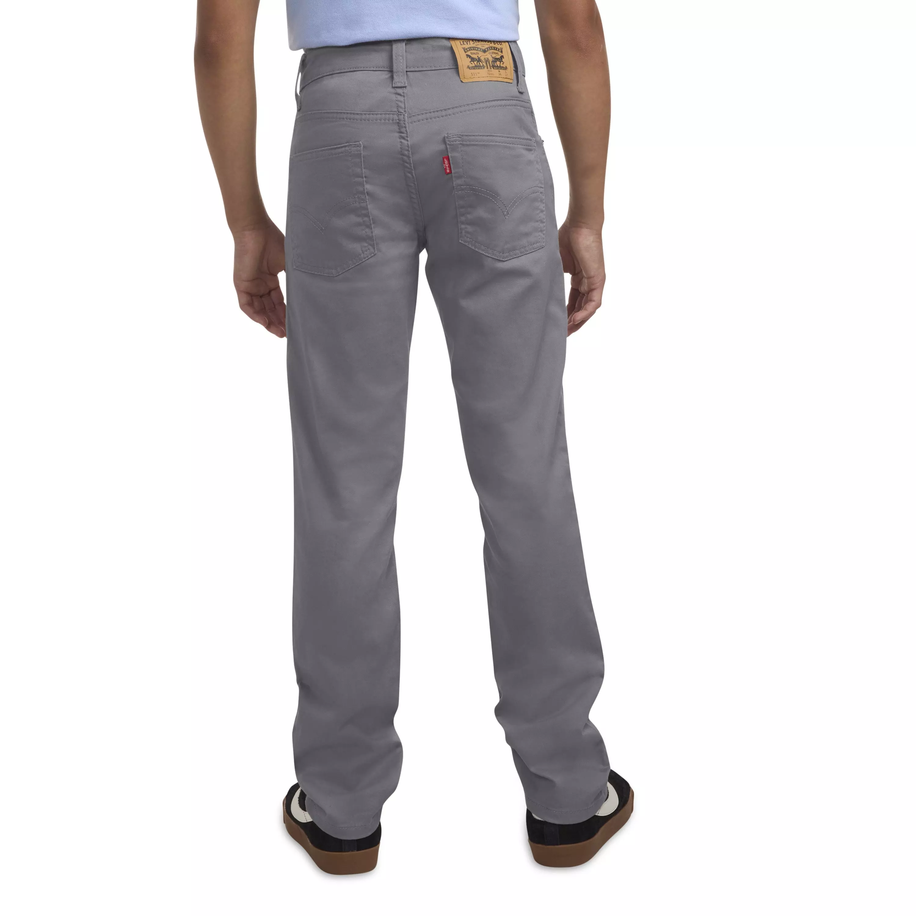 Levi's Big Boys' 511 Slim Fit Soft Brushed Grey Sueded Pants - GREY