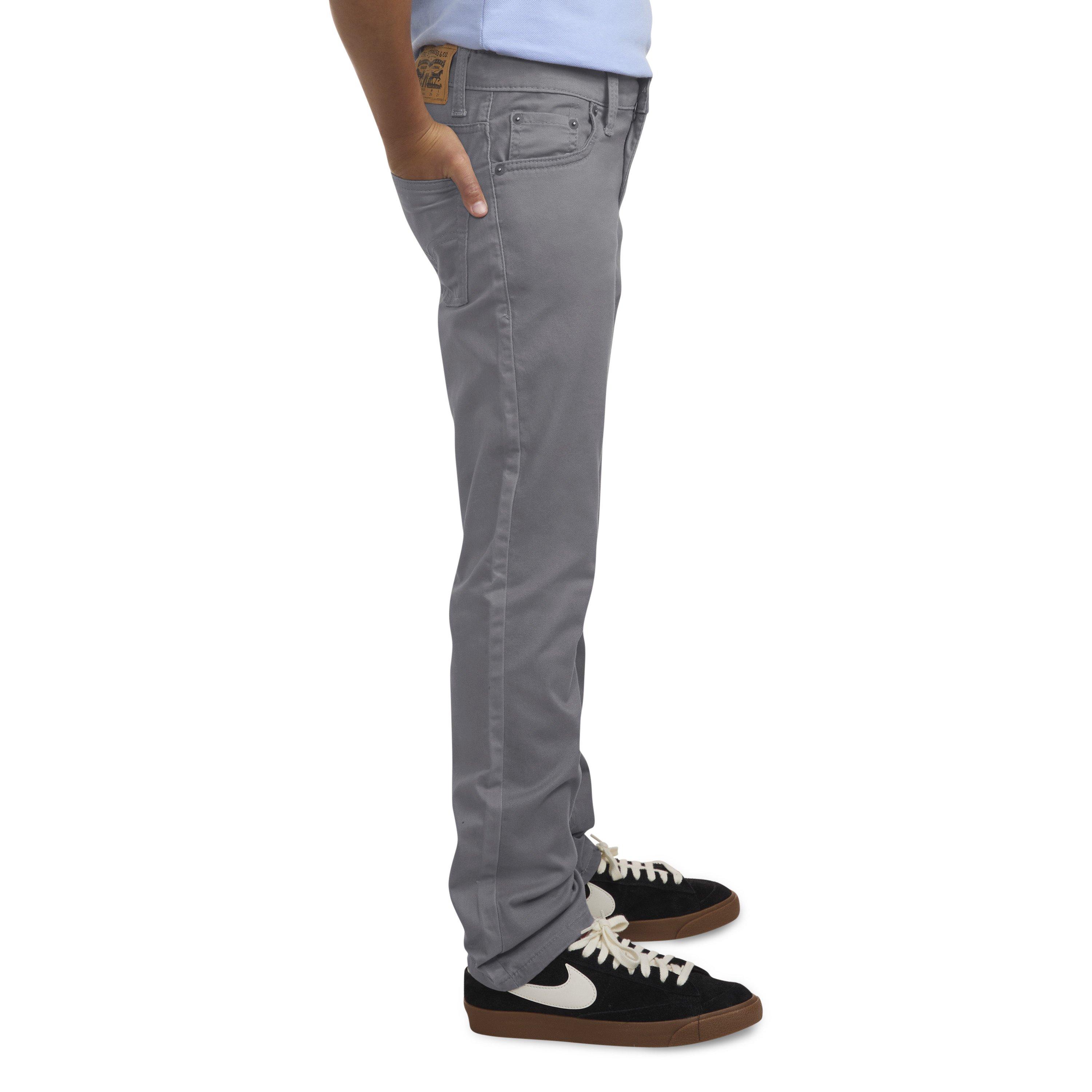 Levi's Big Boys' 511 Slim Fit Soft Brushed Grey Sueded Pants - GREY Thumbnail View 3