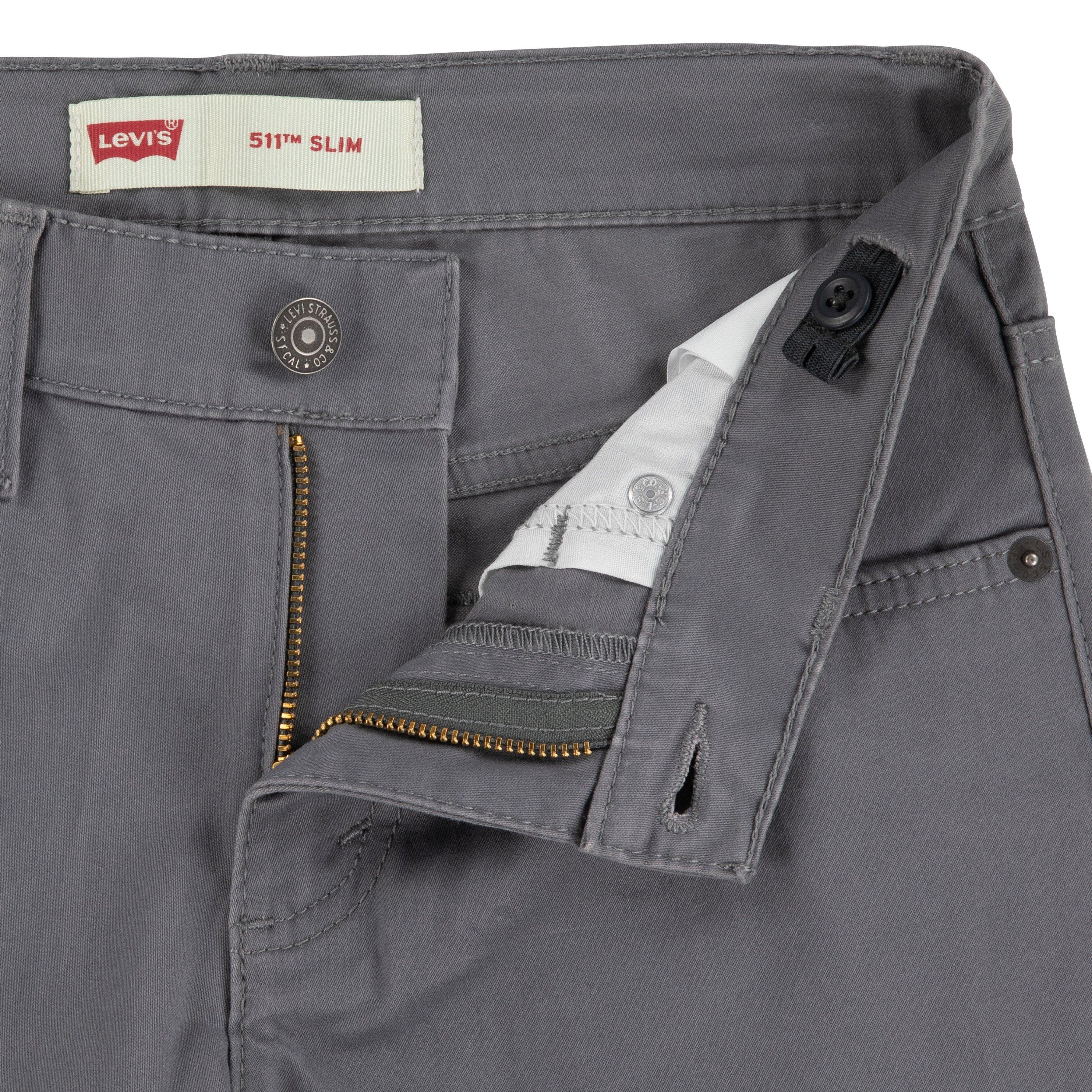 Levi's Big Boys' 511 Slim Fit Soft Brushed Grey Sueded Pants - GREY Thumbnail View 5