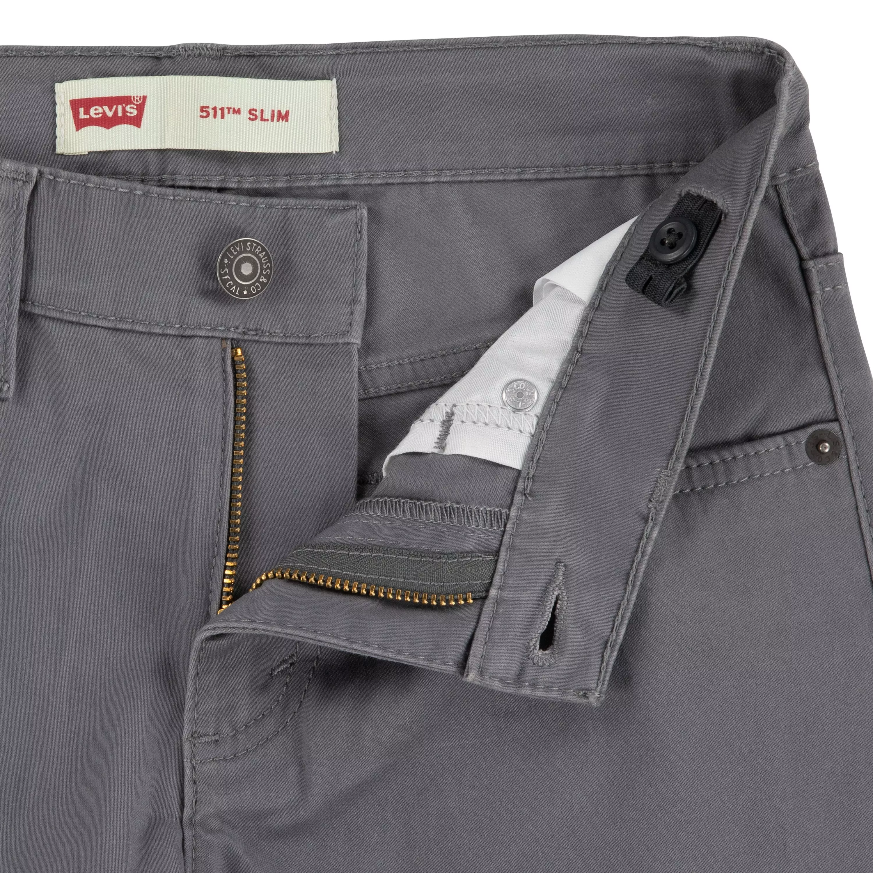 Levi's Big Boys' 511 Slim Fit Soft Brushed Grey Sueded Pants - GREY