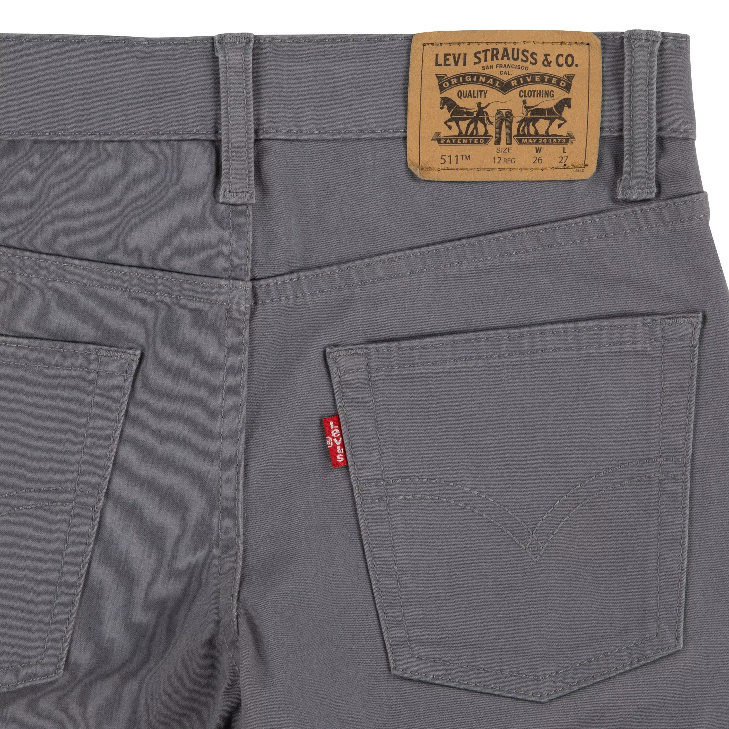 Levi's Big Boys' 511 Slim Fit Soft Brushed Grey Sueded Pants - GREY