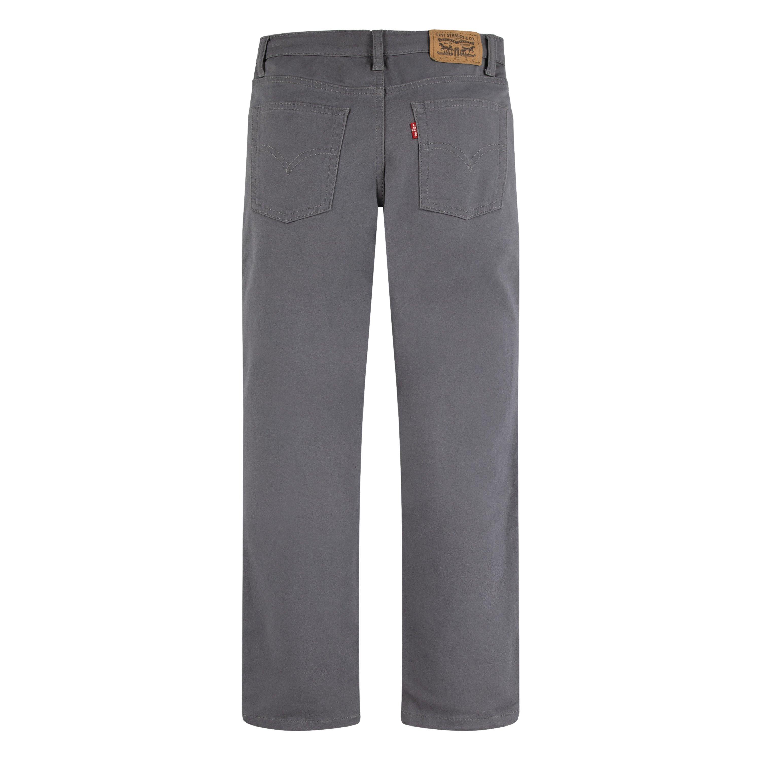 Levi's Big Boys' 511 Slim Fit Soft Brushed Grey Sueded Pants - GREY Thumbnail View 8