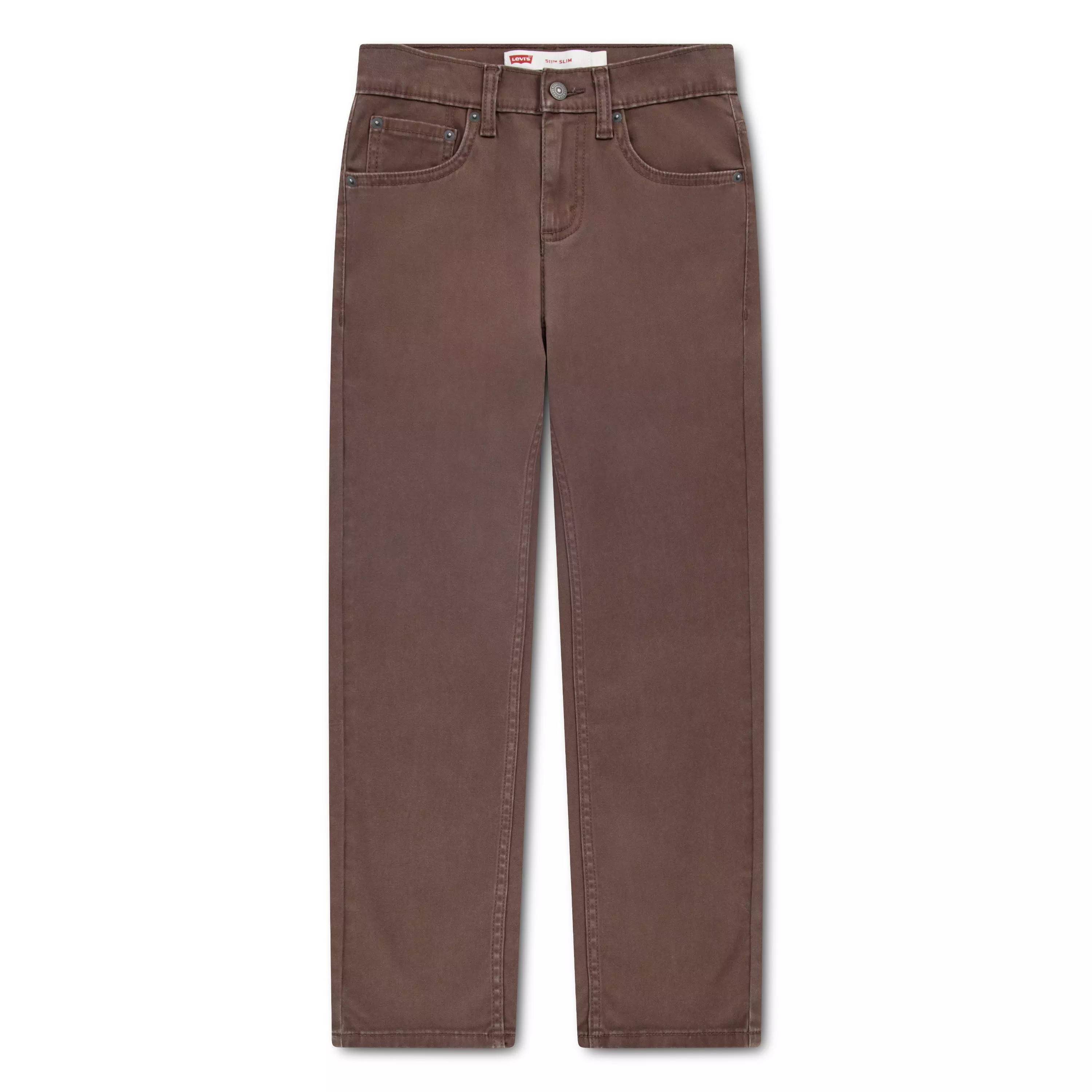 Levi's Toddler Boys' 511 Slim Fit Soft Brushed Brown Sueded Pants - BROWN