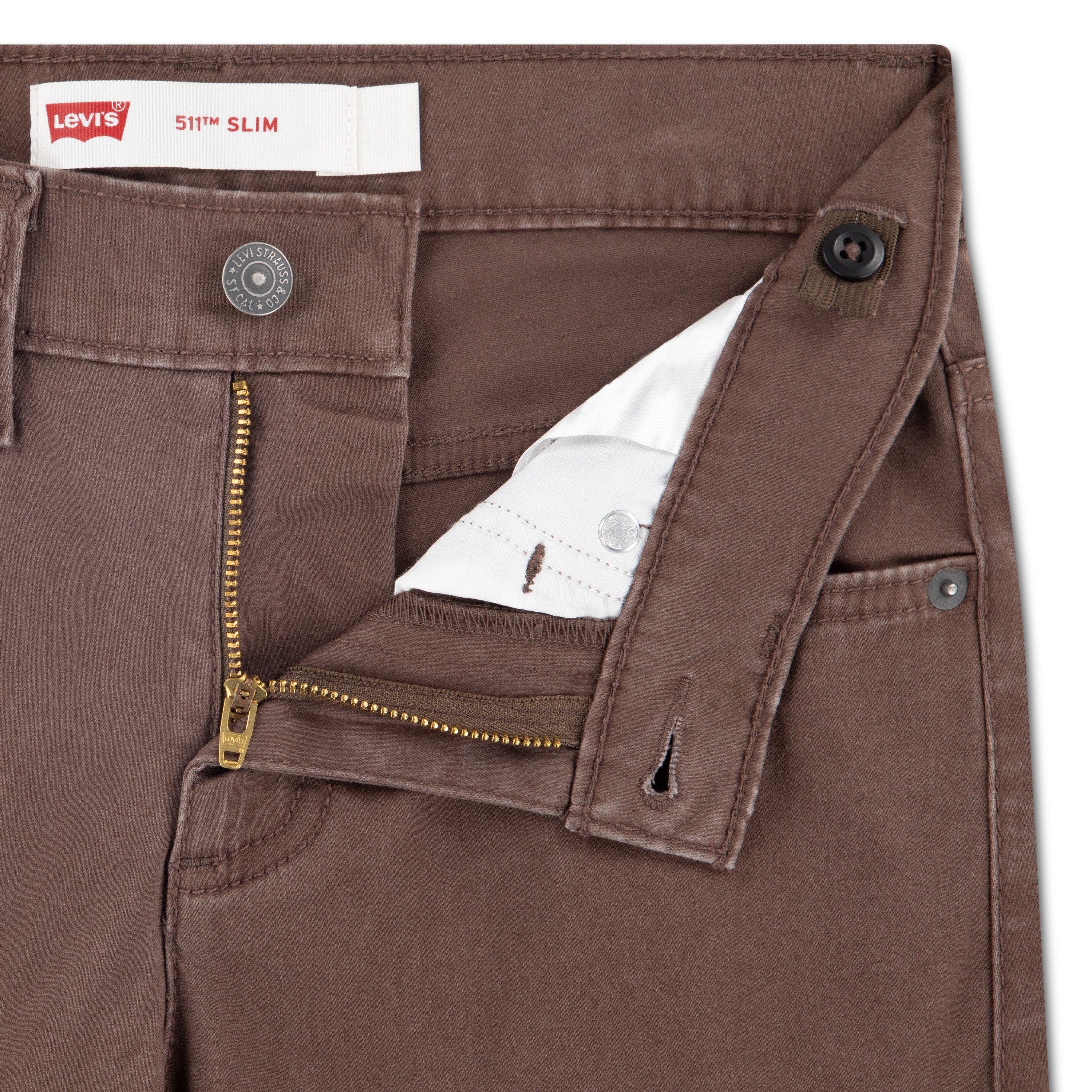 Levi's Toddler Boys' 511 Slim Fit Soft Brushed Brown Sueded Pants - BROWN Thumbnail View 3