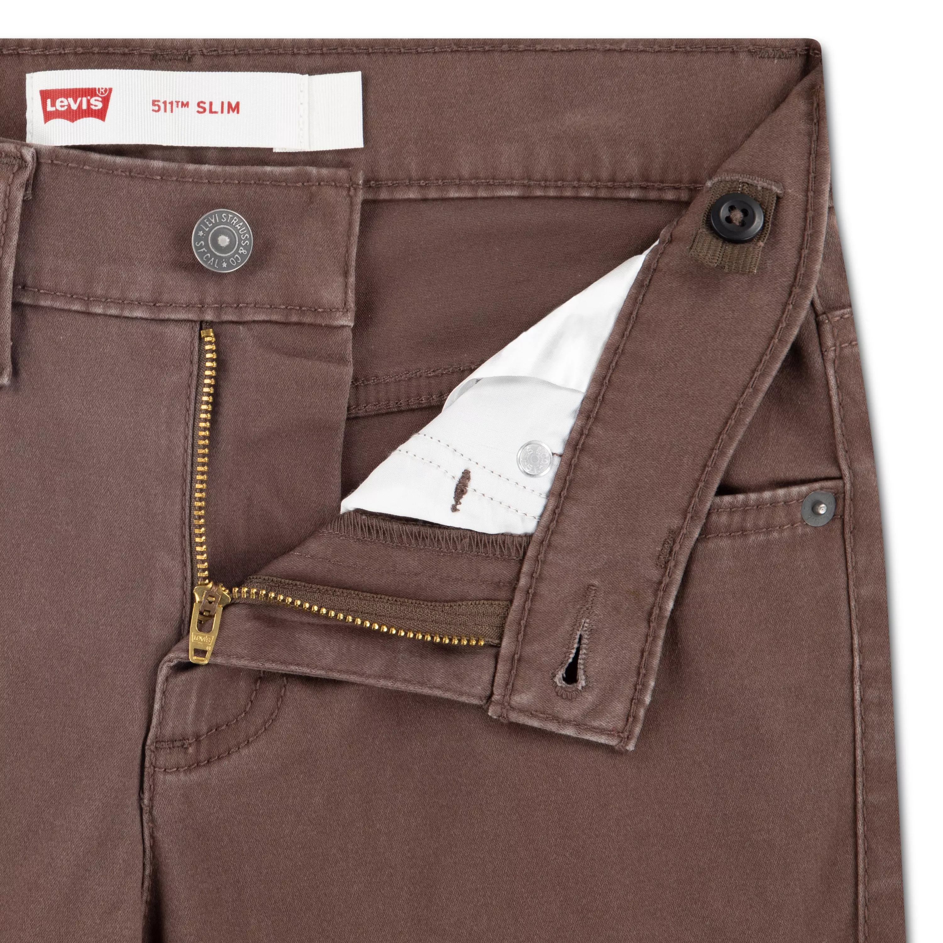Levi's Toddler Boys' 511 Slim Fit Soft Brushed Brown Sueded Pants - BROWN