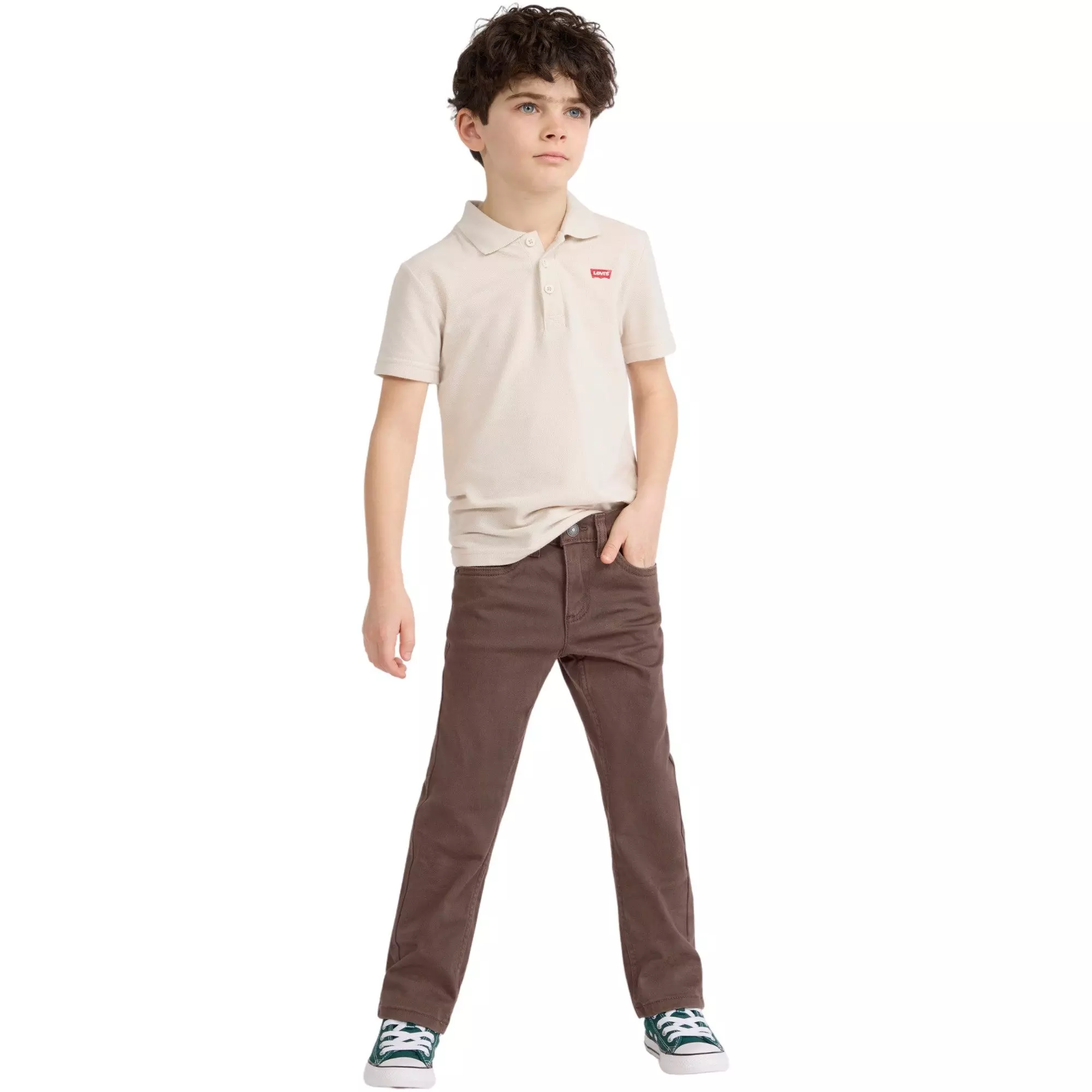 Levi's Little Boys' 511 Slim Fit Soft Brushed Brown Sueded Pants - BROWN