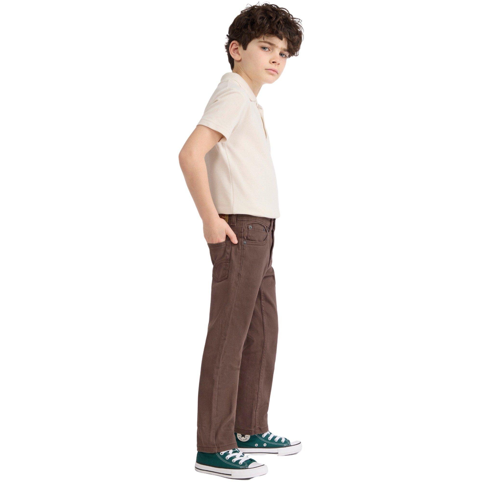 Levi's Little Boys' 511 Slim Fit Soft Brushed Brown Sueded Pants - BROWN Thumbnail View 3