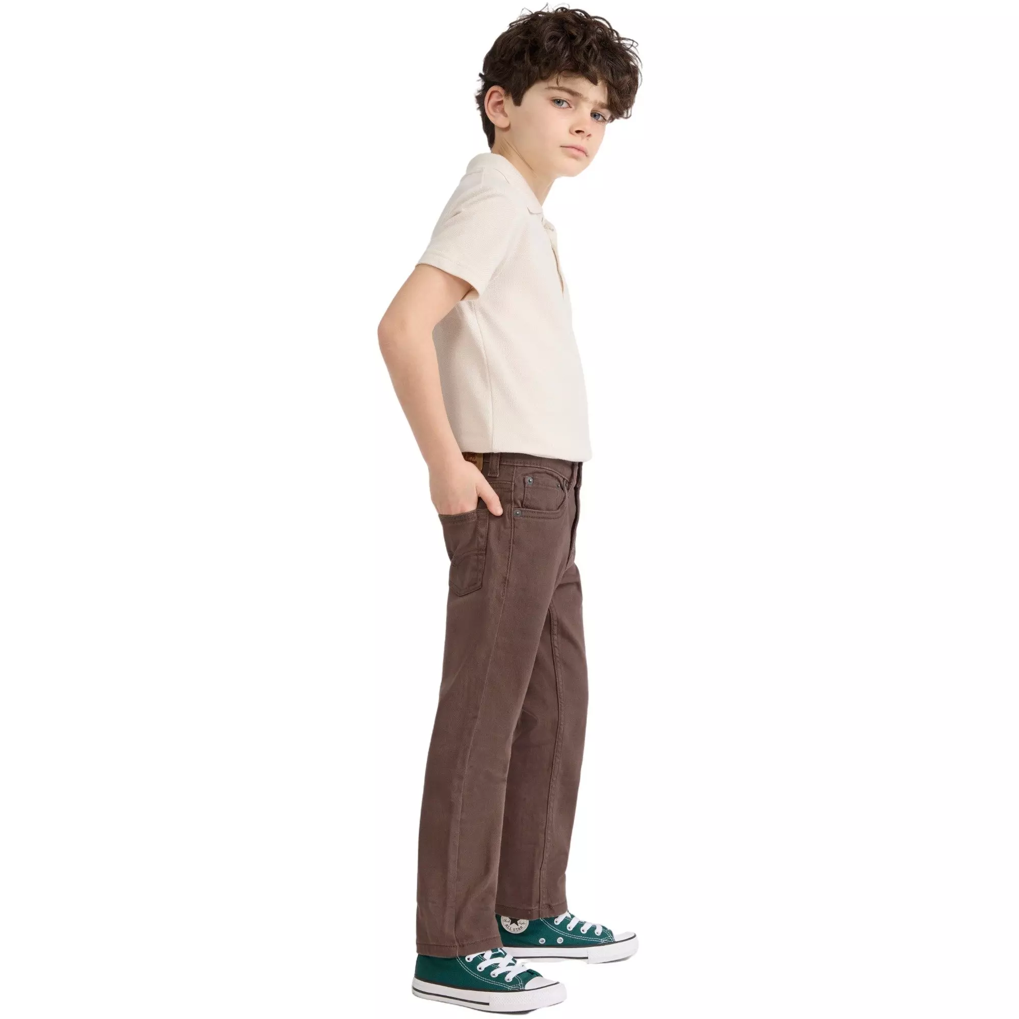 Levi's Little Boys' 511 Slim Fit Soft Brushed Brown Sueded Pants - BROWN