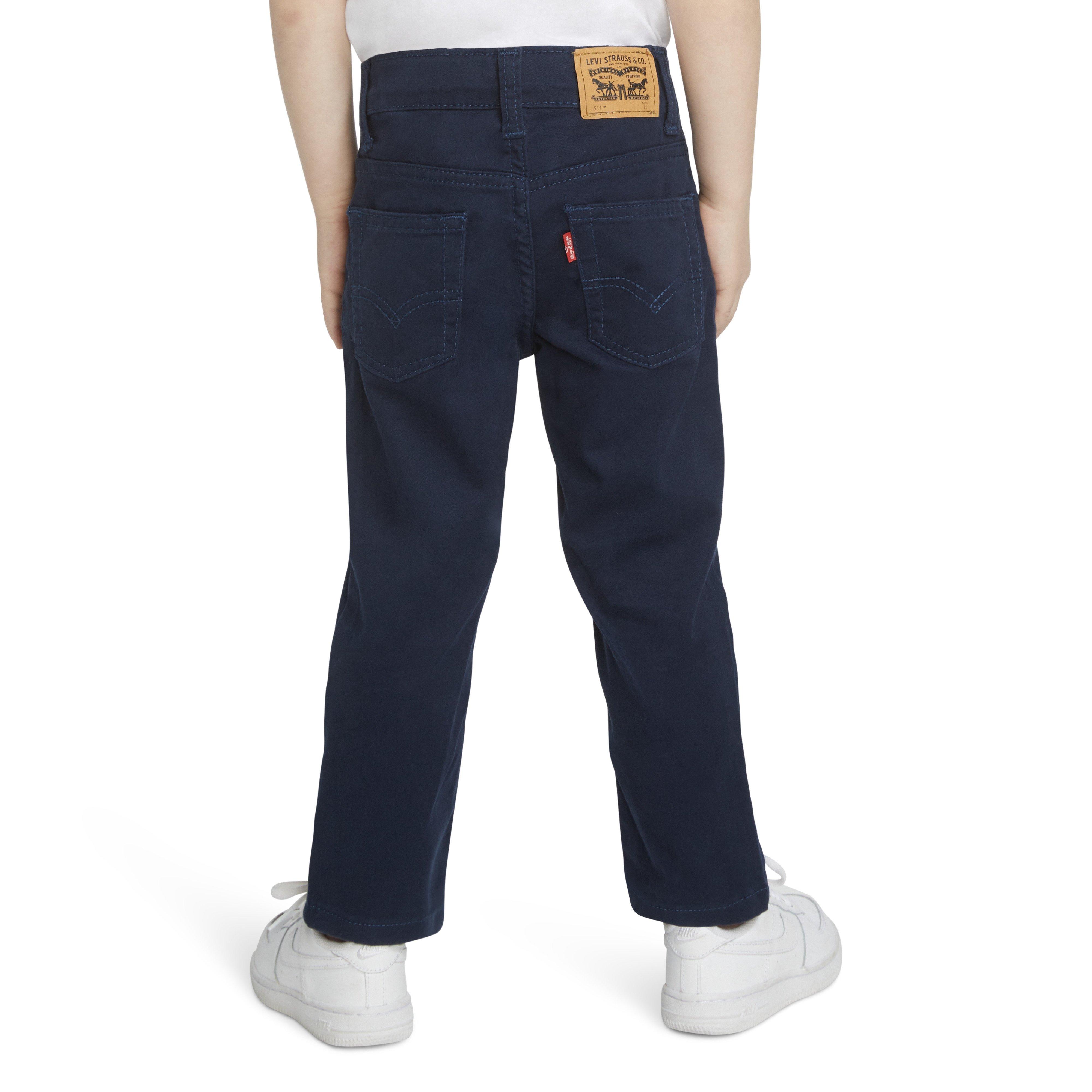 Levi's 511 Slim Fit Soft Brushed Toddler Boys' Dark Blue Sueded Pants - DK BLUE Thumbnail View 2