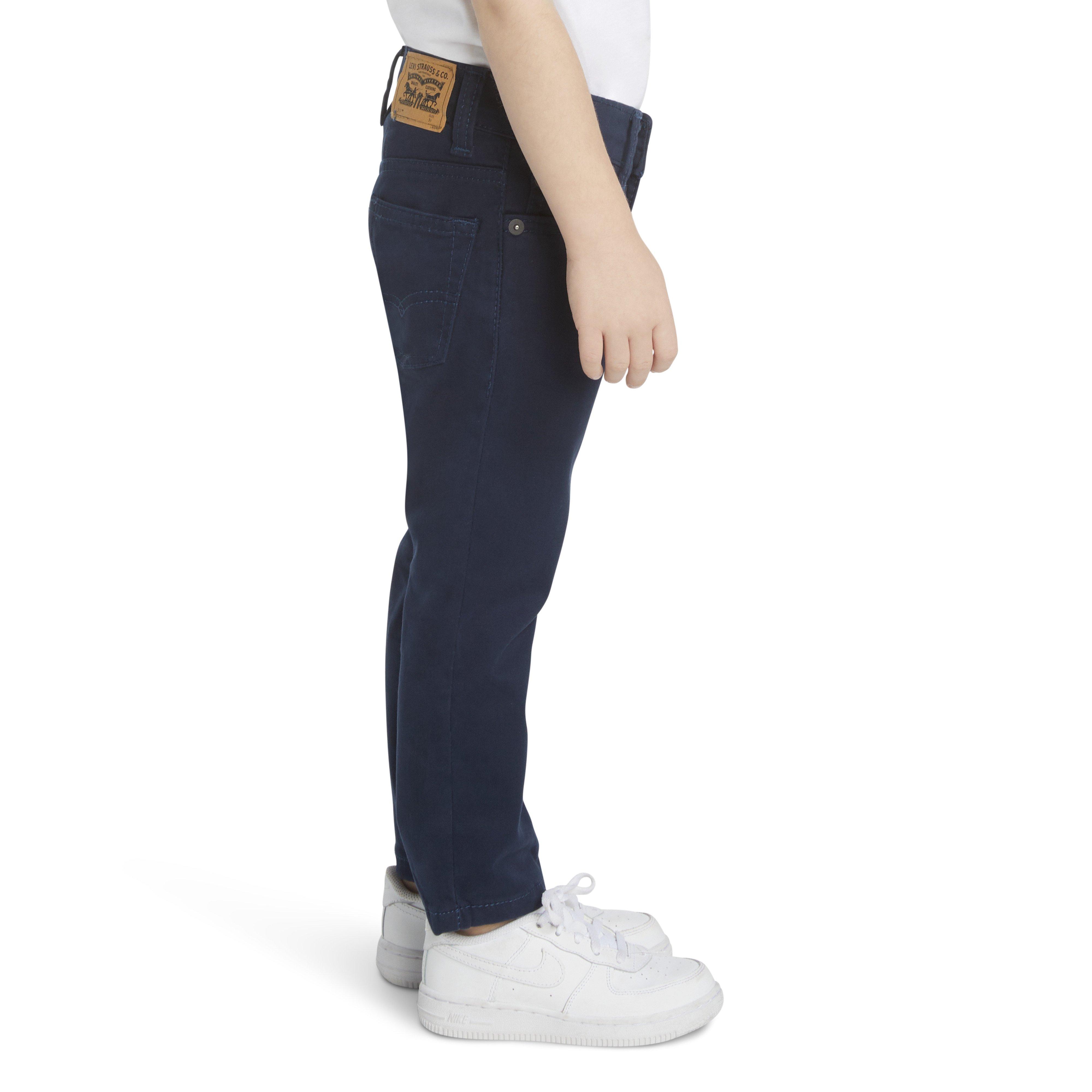 Levi's 511 Slim Fit Soft Brushed Toddler Boys' Dark Blue Sueded Pants - DK BLUE Thumbnail View 3