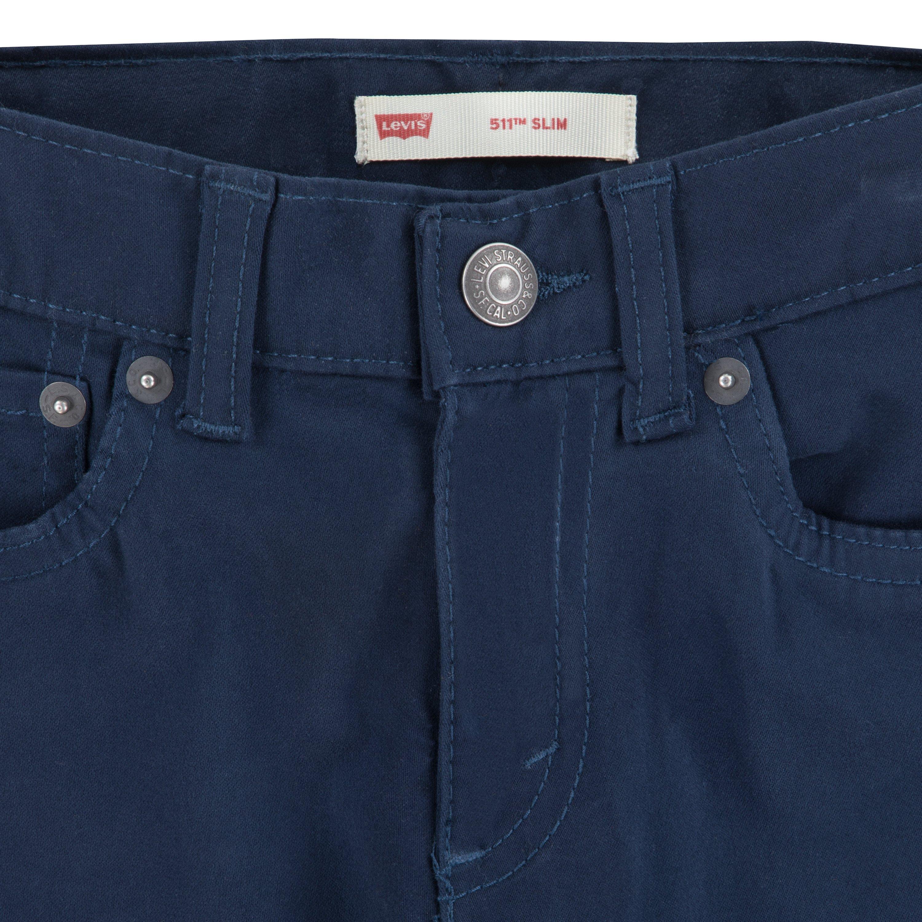 Levi's Little Boys' 511 Slim Fit Soft Brushed Sueded Pants - Dk Blue - DK BLUE Thumbnail View 3