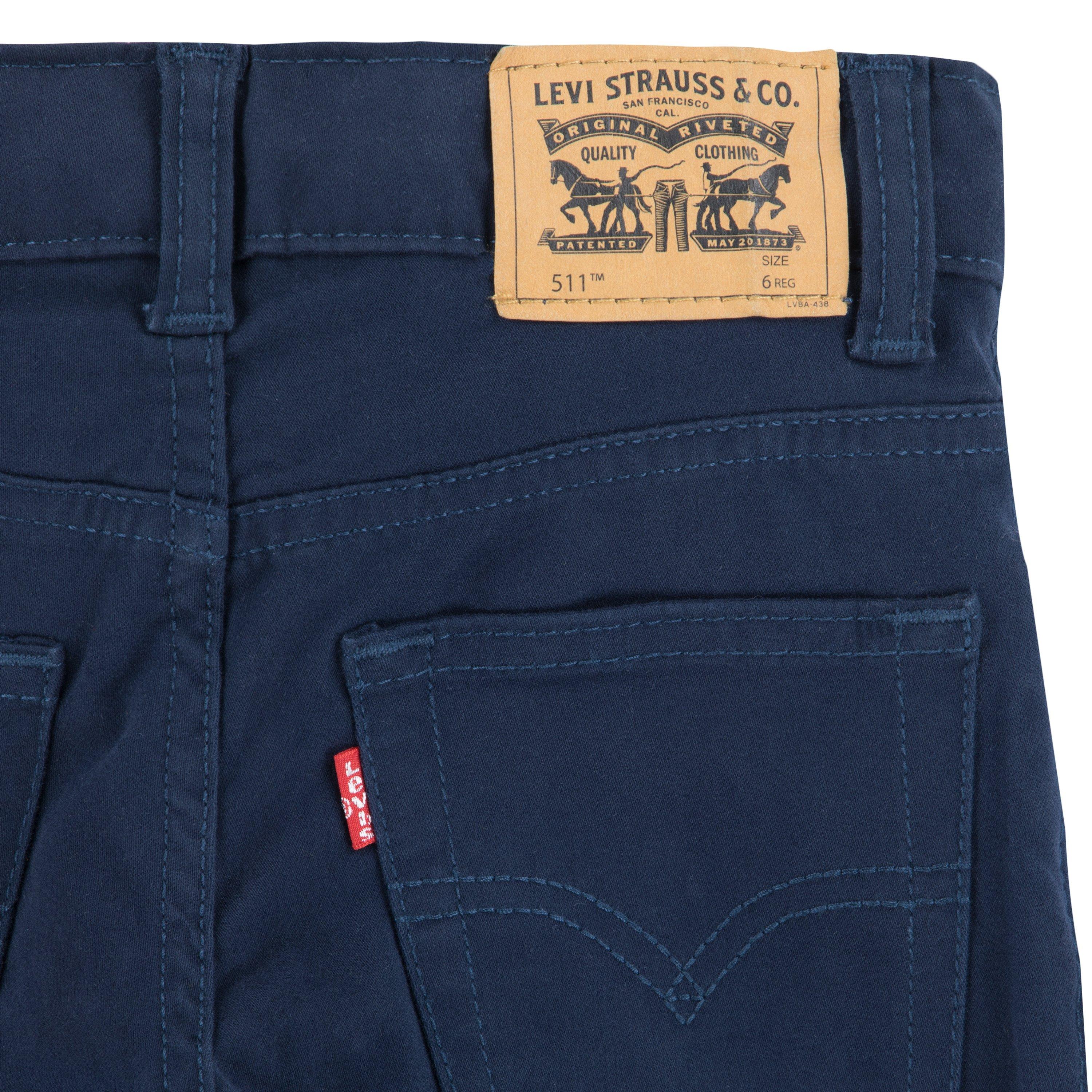 Levi's Little Boys' 511 Slim Fit Soft Brushed Sueded Pants - Dk Blue - DK BLUE Thumbnail View 6